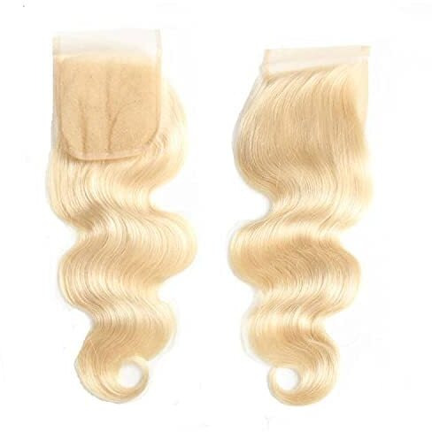 Blonde 5X5 Hd Lace Closure Brazilian Virgin Human Hair Body Wave Invisible Transparent Lace Pre Plucked With Baby Hair Natural Hairline Free Part 150 Density 16 Inch