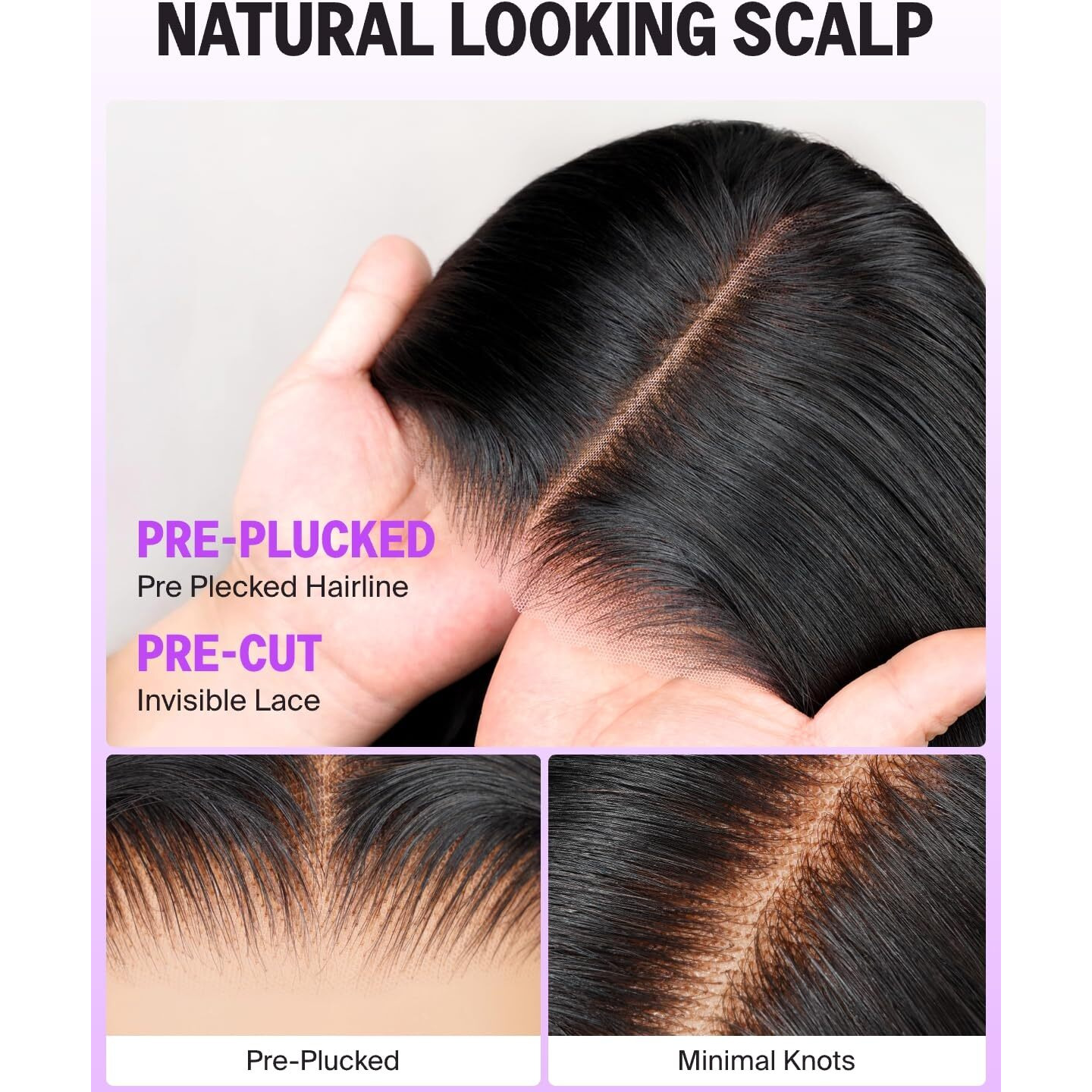 Megalook Hair Wear And Go Glueless Wigs Human Hair Pre Plucked Pre Cut 6X6 Hd Lace Closure Wigs Human Hair Body Wave Lace Front Wig Pre Bleached Knots Glueless Wig 20 Inch
