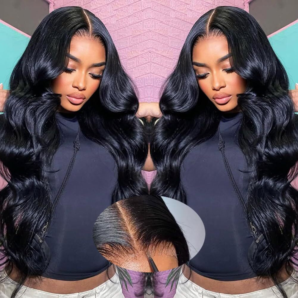 Wzowzo Wear And Go Glueless Wigs Human Hair Pre Plucked Pre Cut 5X5 Hd Lace Closure Wigs Human Hair 180% Density 22 Inch Body Wave Lace Front Wigs For Women
