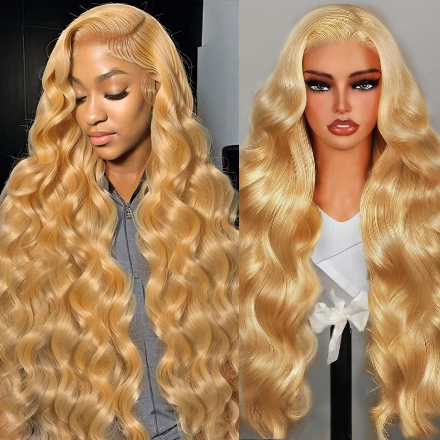 Shciyair 32 Inch Honey Blonde 13X4 Body Wave Hd Lace Front Wigs Human Hair Pre Plucked 200 Density Honey Blonde Wig Human Hair 27 Colored Lace Frontal Wigs For Women