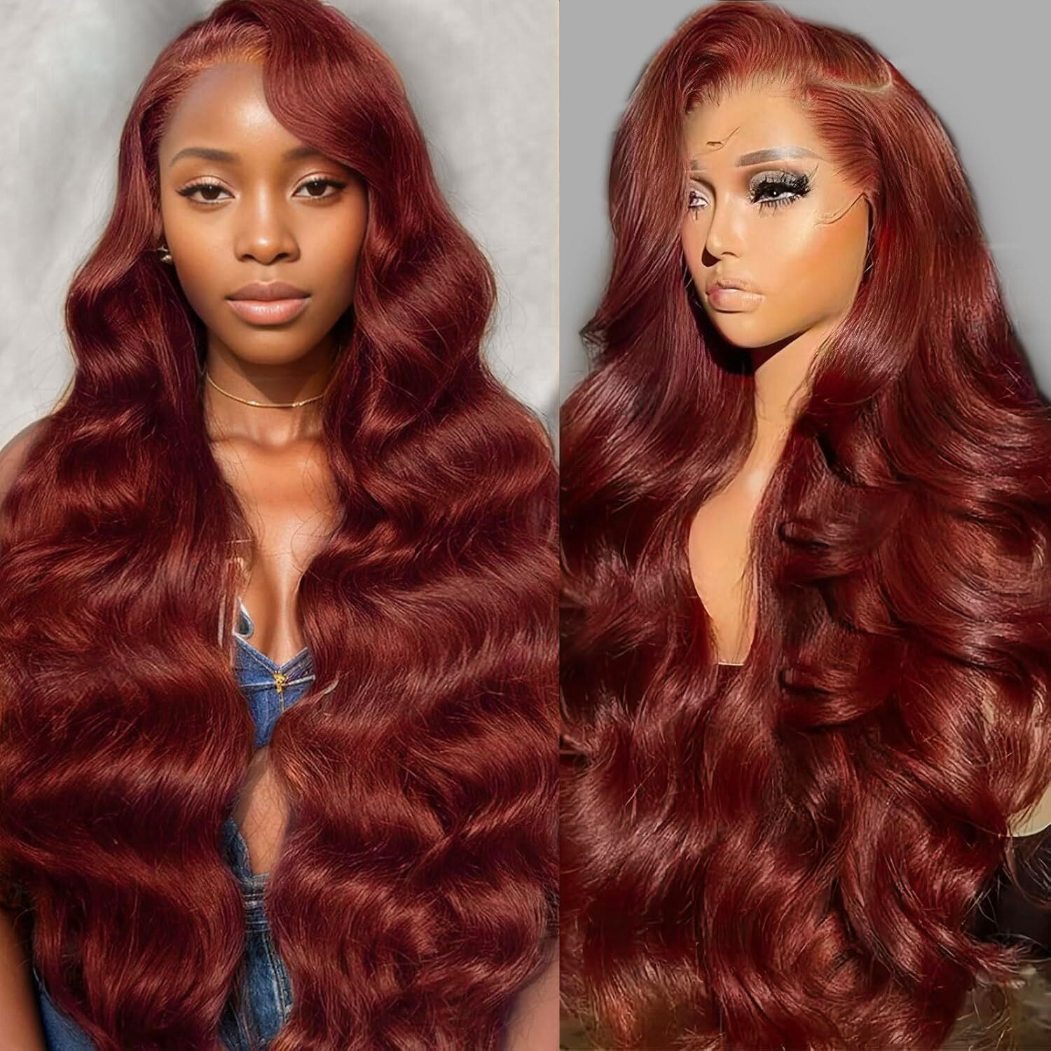 38 Inch Reddish Brown Wig Human Hair 13X6 Body Wave Lace Front Wigs Humanhair 200% Density Hd Transparent 33 Lace Frontal Wigs Pre Plucked With Baby Hair Brownish Red Human Hair Wig For Women