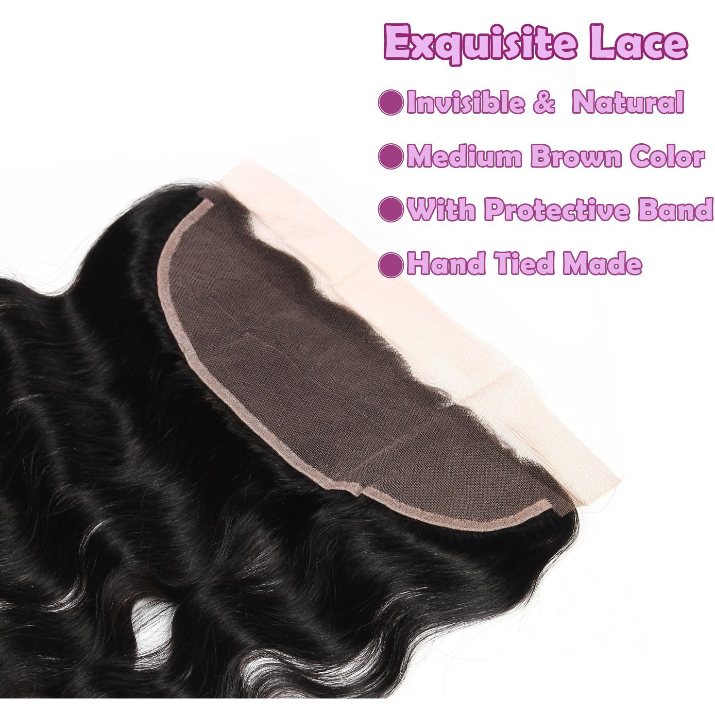 13X4 Lace Frontal Closure, Brazilian Body Wave Human Hair Extension- 14 Inch Ear-To-Ear, Pre-Plucked, Natural Black 1B, Long-Lasting & Versatile