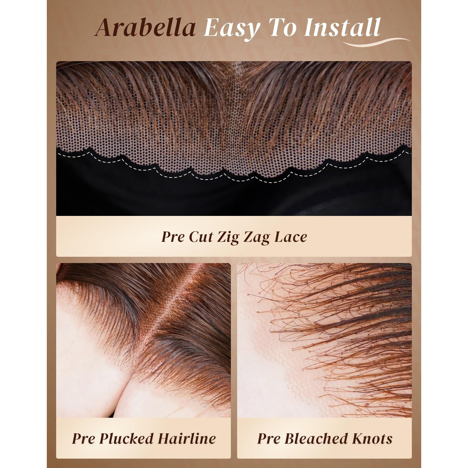 Arabella 5X6 Glueless Wigs N52 Human Hair Pre Plucked Pre Cut 230% Density Glueless Wigs 100% Human Hair 12A Hair Wig Pre Plucked Bleached Knots Loose Body Wave Wig 20Inch