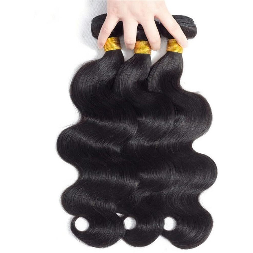 Body Wave Bundles Human Hair 18 20 22 Inch, 12A Brazilian Virgin Body Wave Human Hair Bundles,100% Unprocessed Natural Black Color Weave Deals Full And Thick Hair Extensions