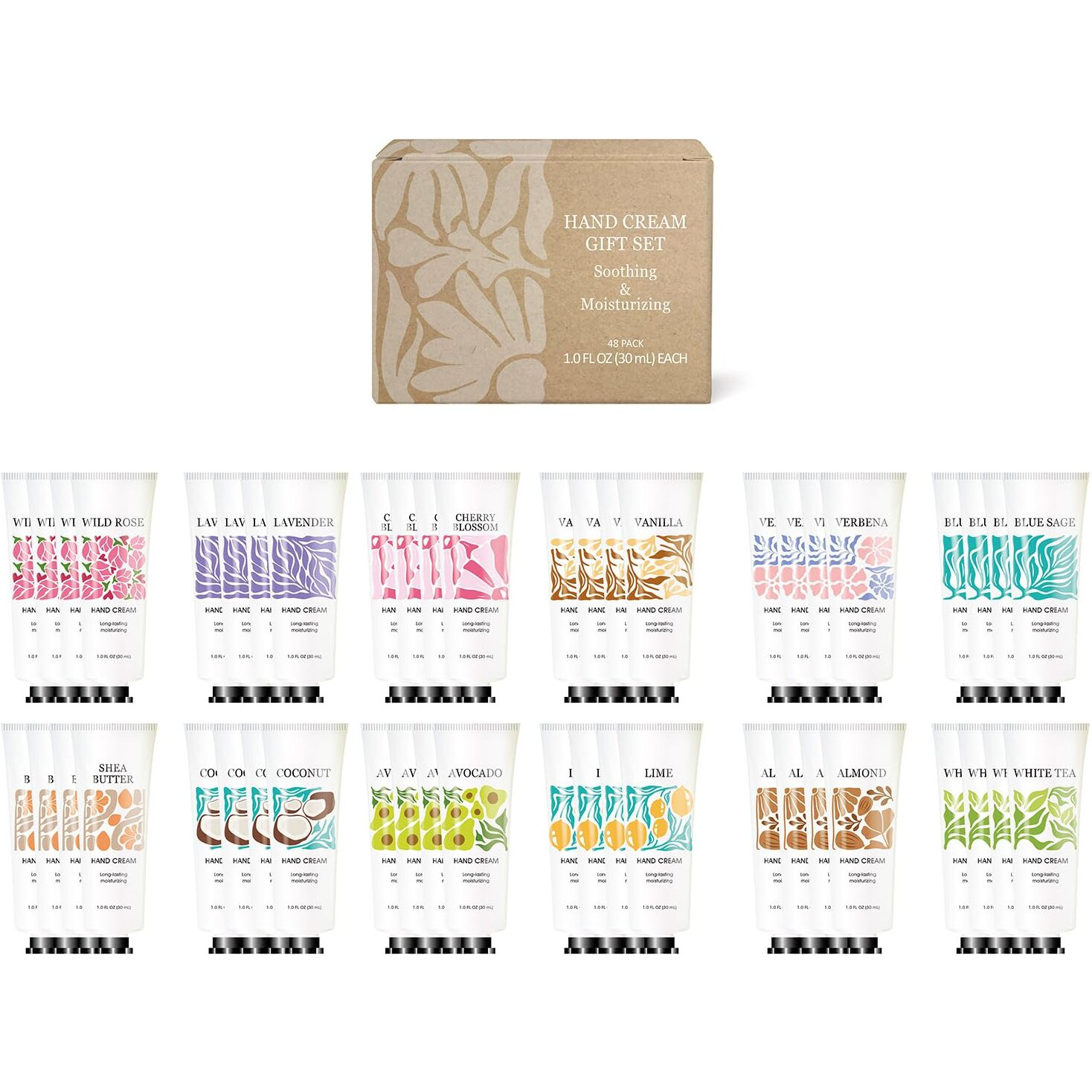 Body & Earth  Love 48 Pack Hand Cream For Women Gifts Moisturizing Hand Lotion Cream For Dry Hands Bulk Mini Hand Lotion Gift Sets For Mother's Day Valentine's Day Christmas