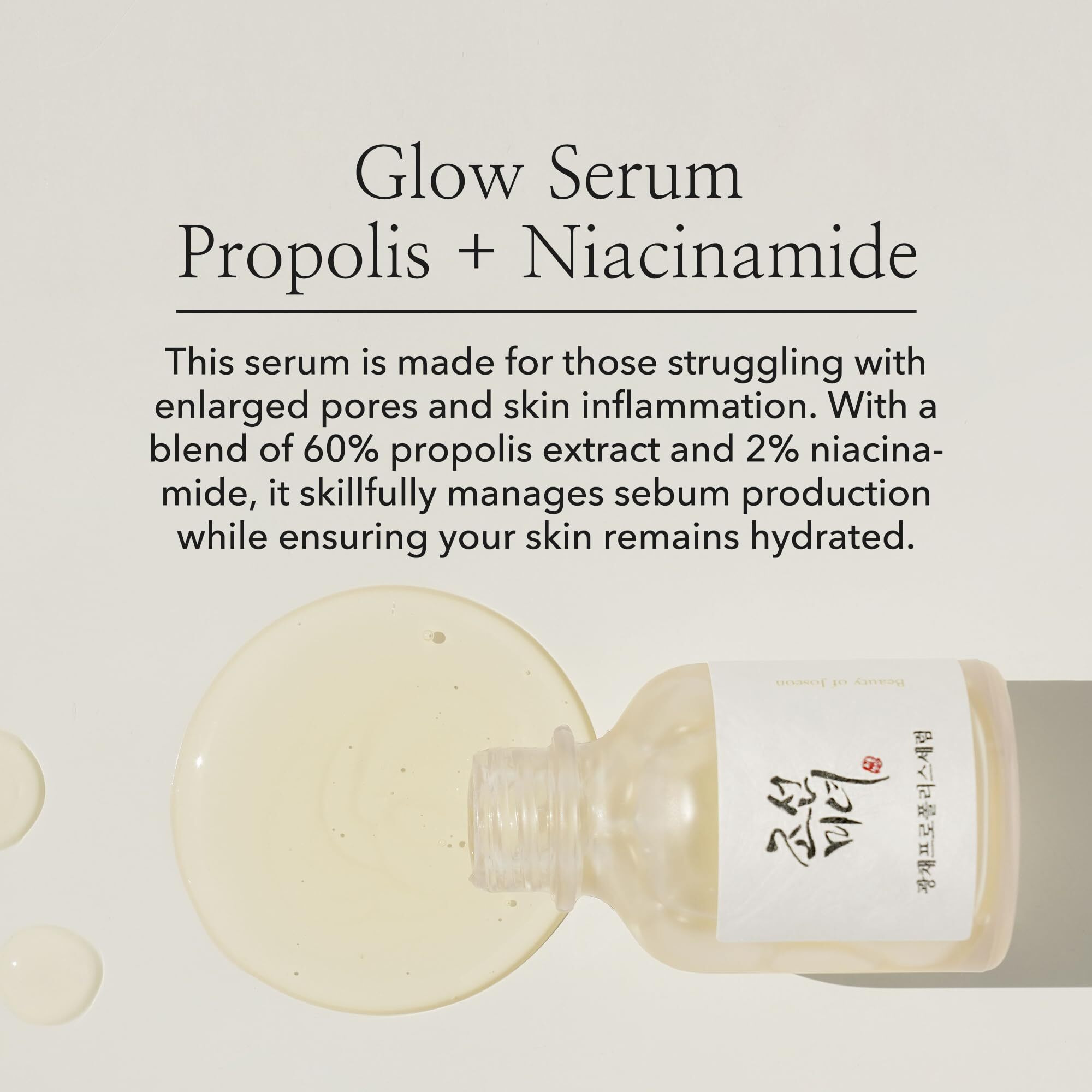 Beauty Of Joseon Glow Serum Propolis And Niacinamide Hydrating Facial Soothing Moisturizer For Irritated Uneven Skin Tone, Korean Skin Care, 60Ml, 2 Fl.Oz