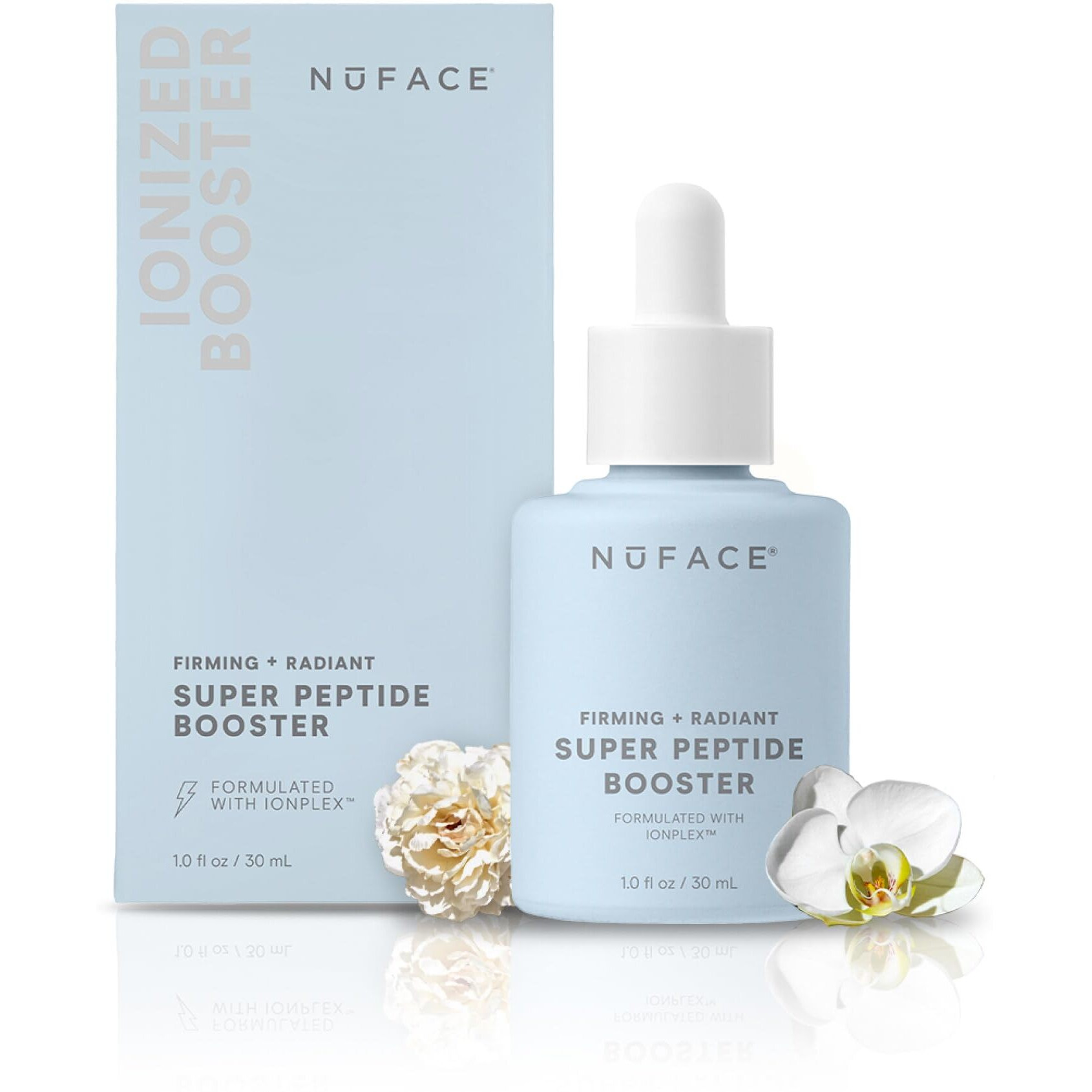 Nuface Super Peptide Booster Face Serum - Skin Firming Peptide Serum For Fine Lines And Wrinkles - Ionplex Skin Care To Smooth, Hydrate & Enhance Your Nuface Microcurrent Facial Device Results (1 Oz)