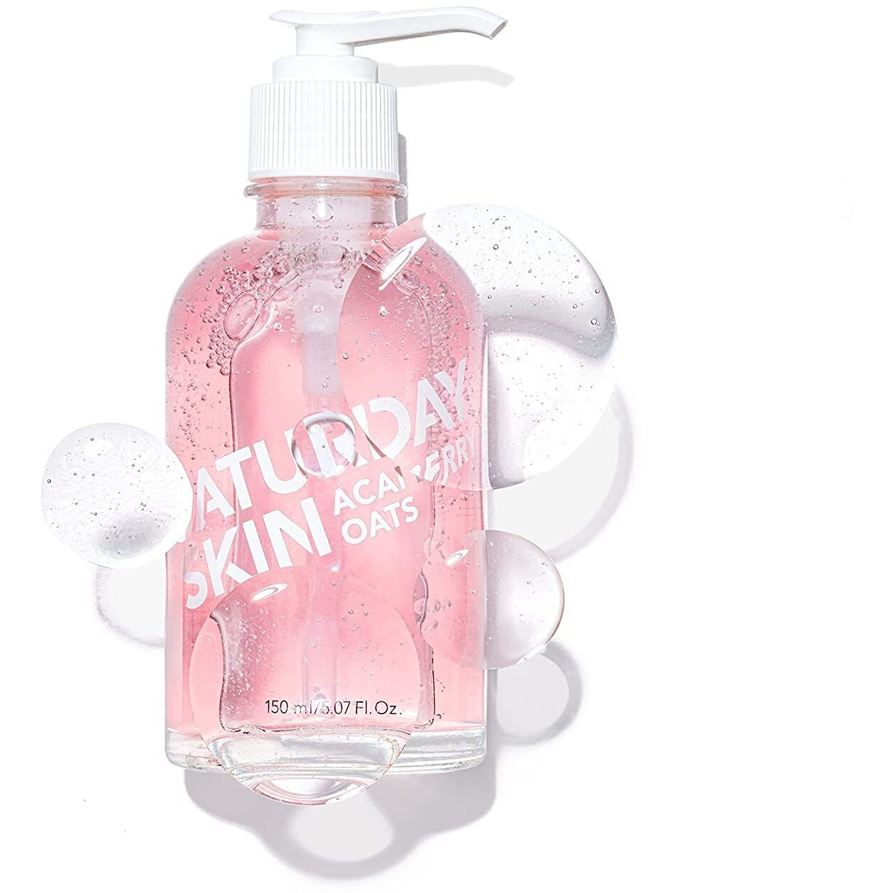 Saturday Skin Hydrating Gentle Facial Gel Cleanser Makeup Remover Sensitive Skin Face Wash Antioxidant Vitamin Brightening Smoothing | Korean Skin Care Cica Acai Berry Oats