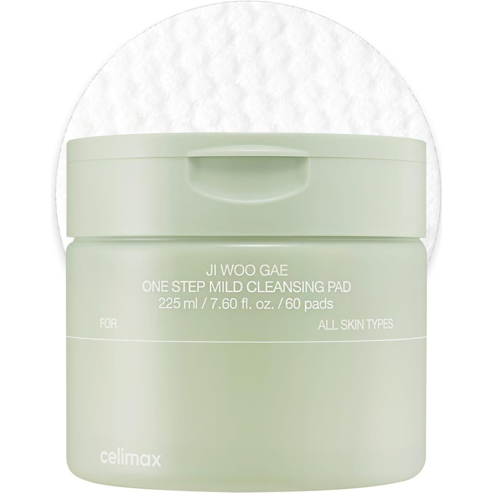 Celimax One Step Mild Cleansing Pad (60Pads) | Easy One-Step Makeup Remover, Cleansing Water Pads, Big Size, Face Wash Cleanser, Hydrating, Soothing, Moisturizing, Korean Daily Skincare