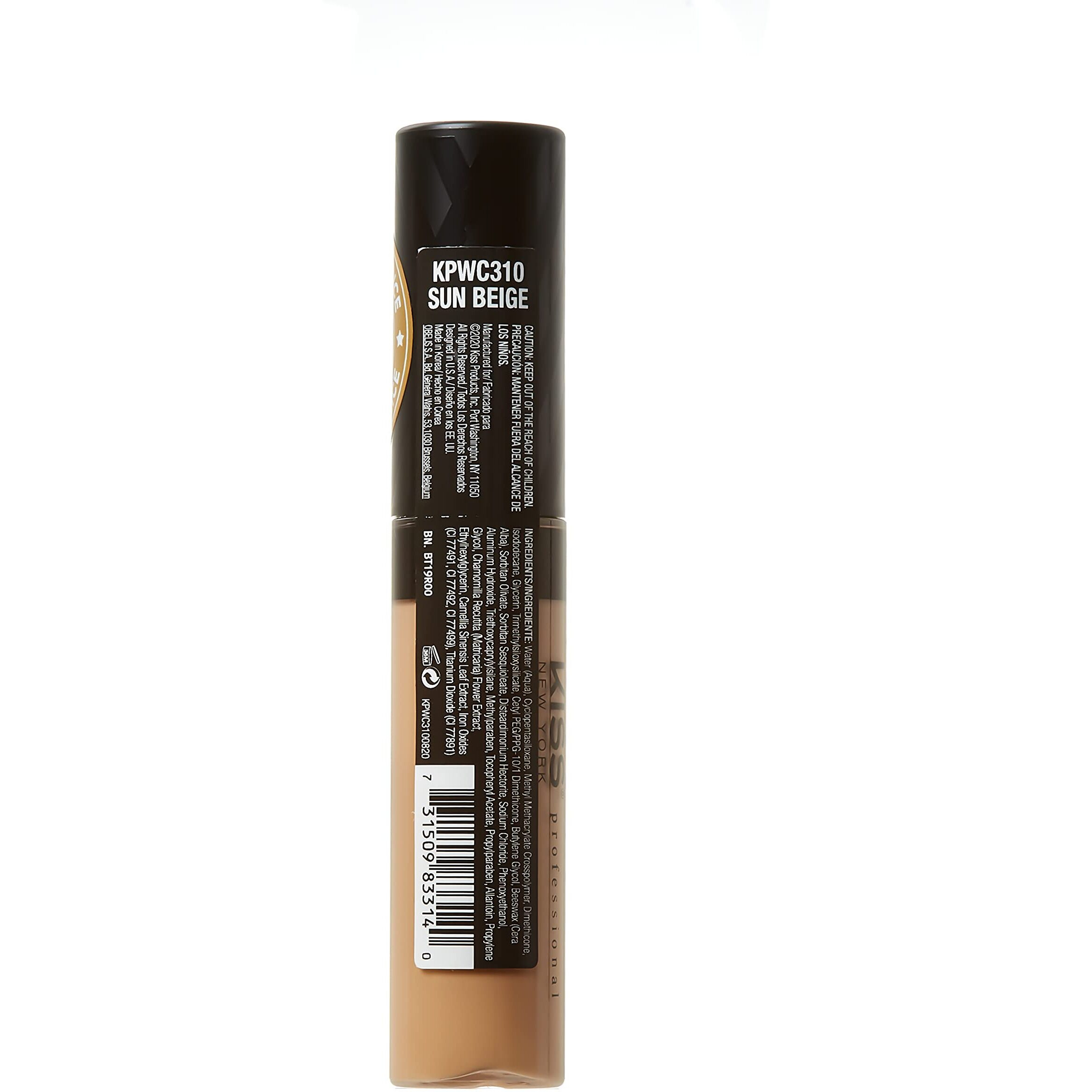 Kiss New York Professional Protouch Full Cover Concealer 12Ml (0.40 Us Fl. Oz.) - (Sun Beige)