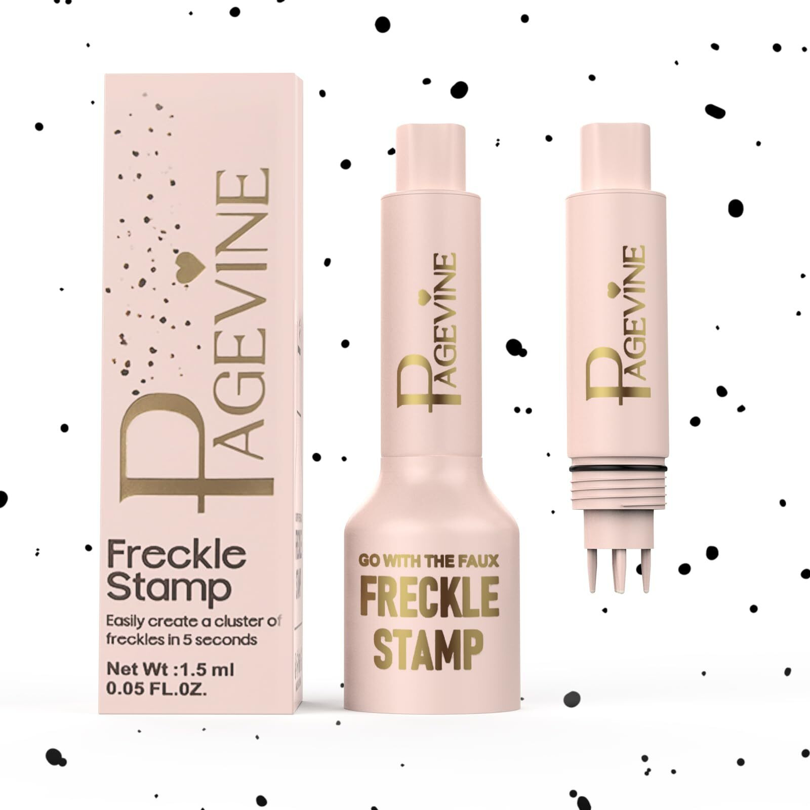 Freckle Stamp Pen,Freckle Stain Air Cushion Foundation Maker For Fake Freckles Makeup,Long-Lasting Freckle Pen To Create Faux Natural Sun-Kissed Look,Liquid Freckle Makeup Tool-04 Espresso