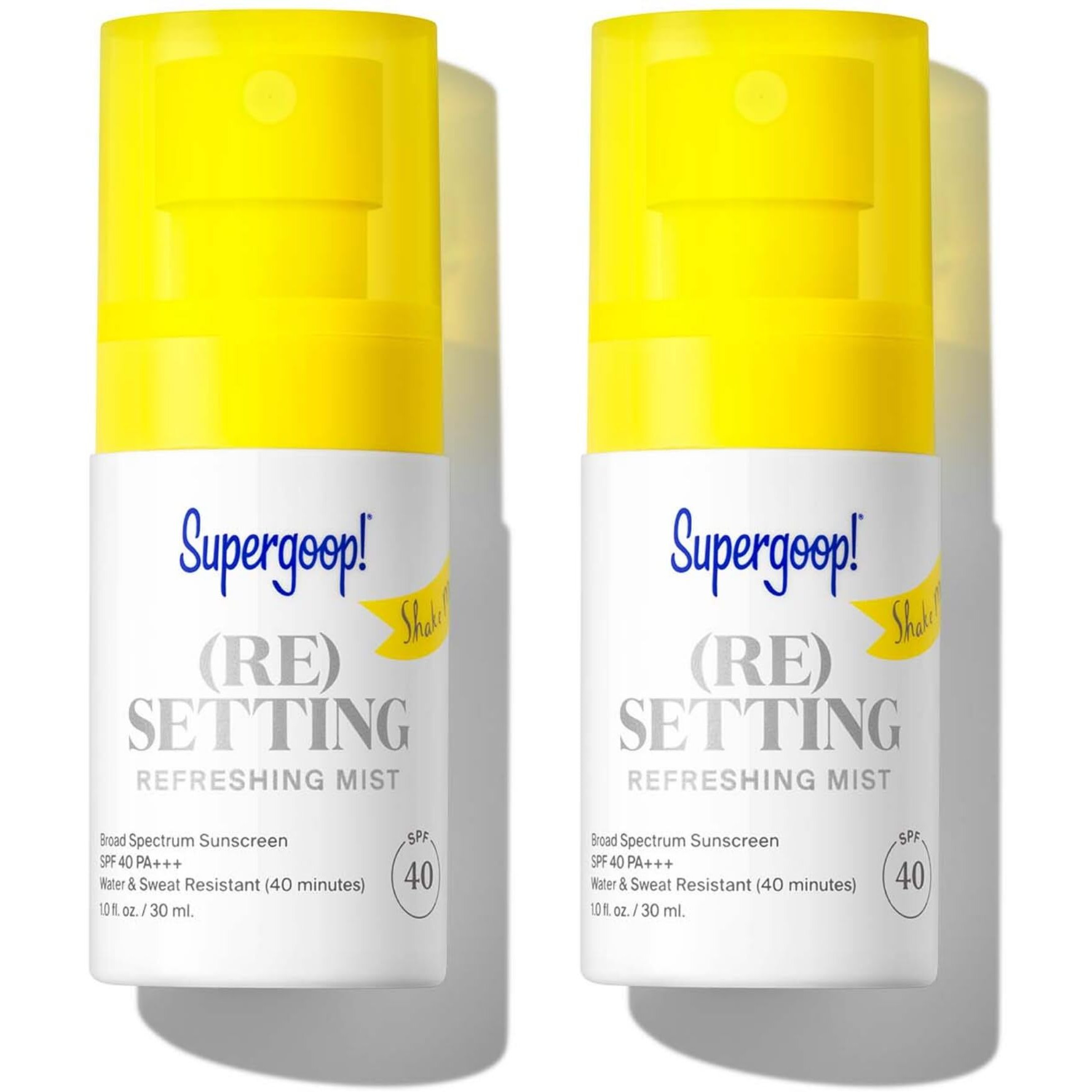 Supergoop (Re Setting Refreshing Mist - 1 Fl Oz, Pack Of 2 - Spf 40 Pa+++ Facial Mist - Sets Makeup, Refreshes Uv Protection & Helps Filter Pollution - Light, Natural Scent