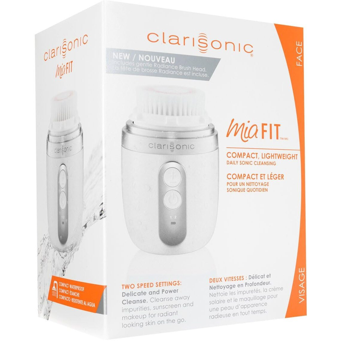Clarisonic Mia Fit Sonic Facial Skin Cleansing Brush System, White