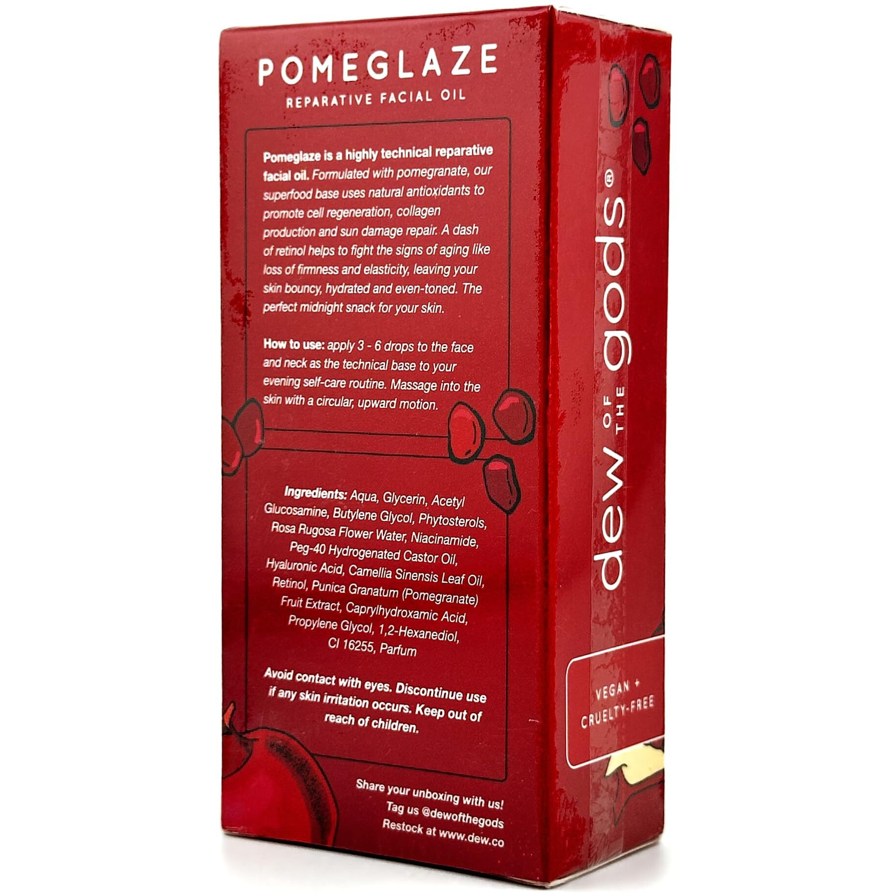 Dew Of The Gods Pomeglaze Facial Oil With Retinol 30Ml / 1.01Oz