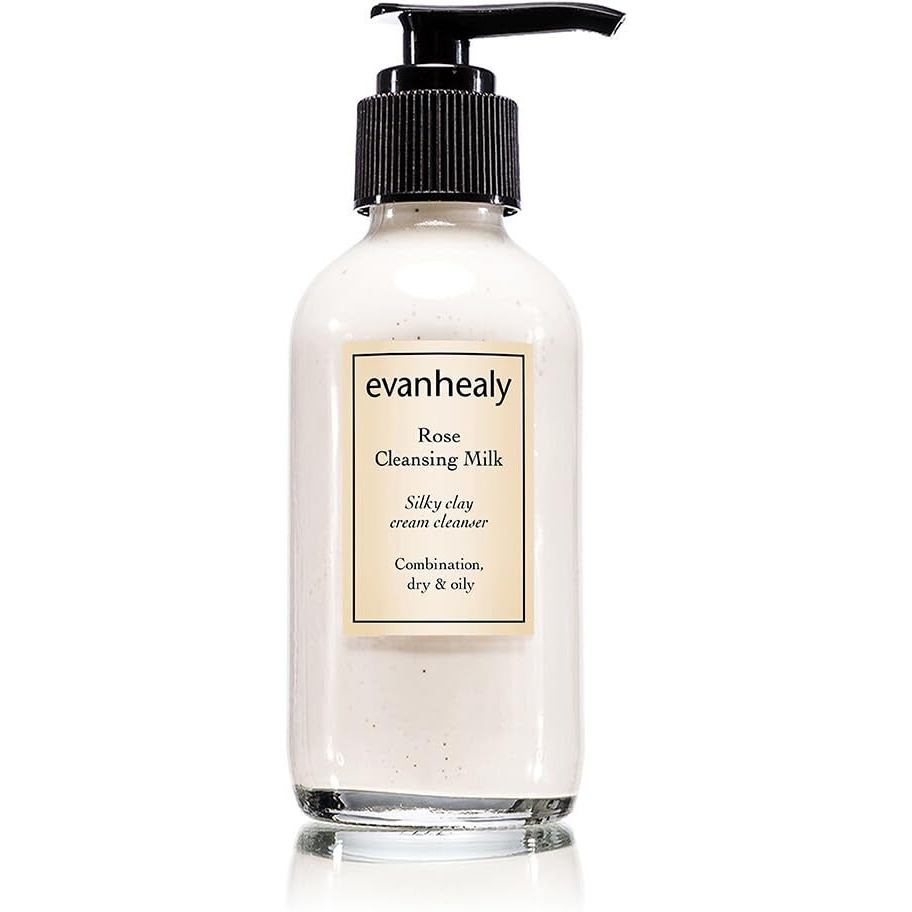 Evanhealy Rose Cleansing Milk | Natural Distilled Plant Hydrosols & Essential Oils | Gentle Facial Cleanser For All Skin Types