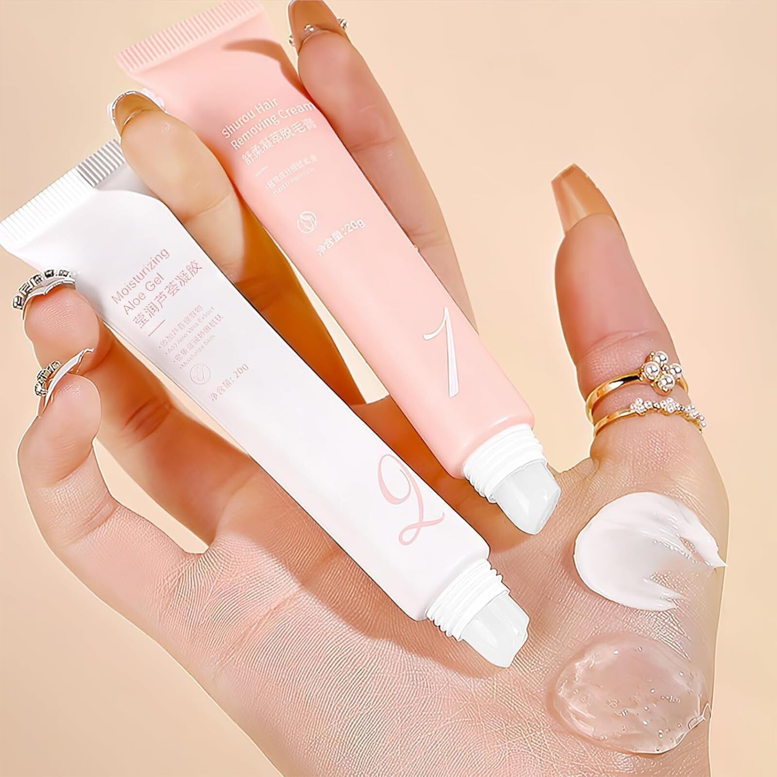 2Kits Auures Hair Removal Cream, Auures Facial Hair Removal Cream Kit, Painless Hair Removal Cream, Women & Men, Soothing Skin (2Pcs)