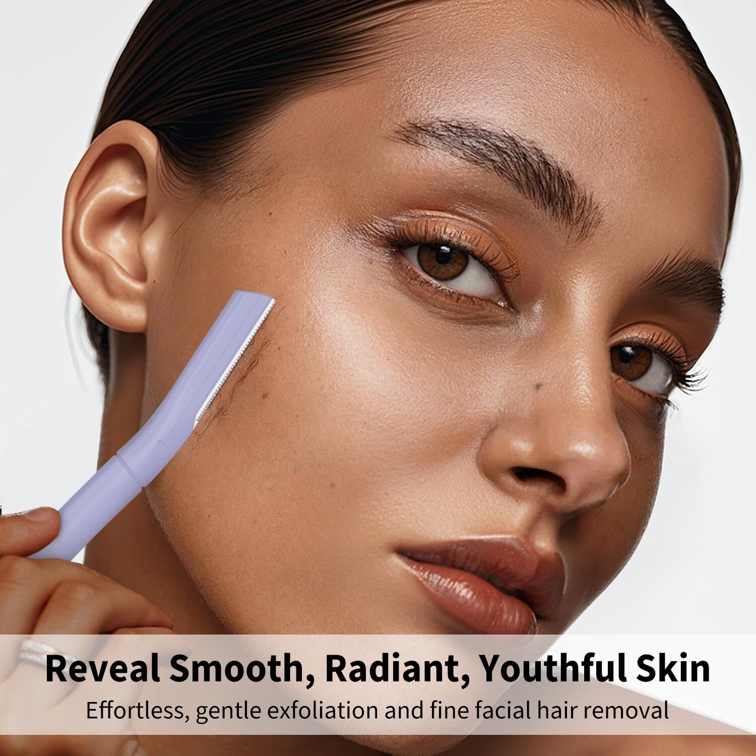 Face Razors For Women, Dermaplane Razor For Women Face, Eyebrow Razor, Dermaplaning And Skin Care Tool, Gentle Exfoliation Microblades For Facial Hair Removal, Perfectly Shape Brows, 10 Pcs (Lilac)