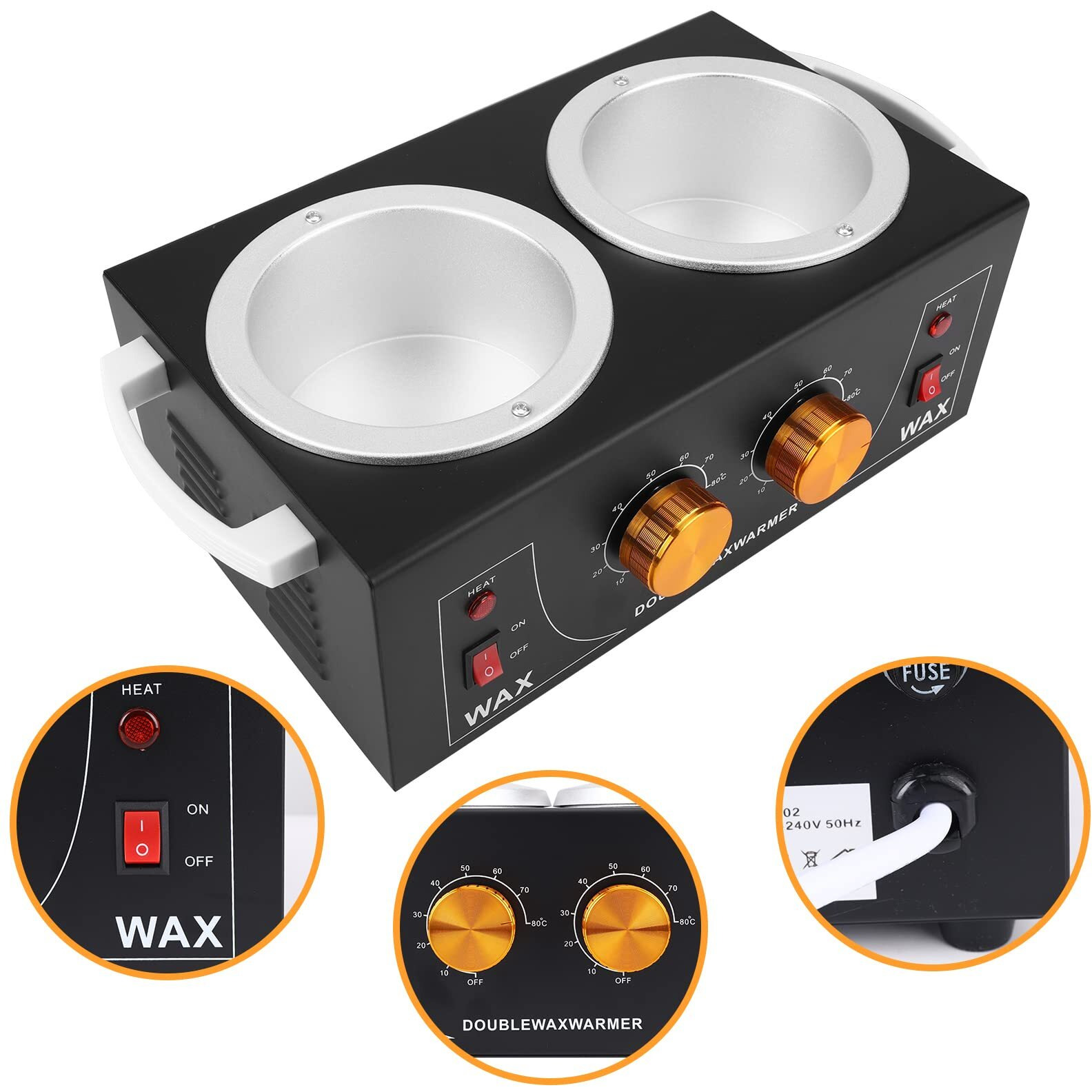 Upgraded Double Non-Stick Wax Warmer, Professional Electric Paraffin Heater With Adjustable Temperature For Facial, Skin Spa Equipment