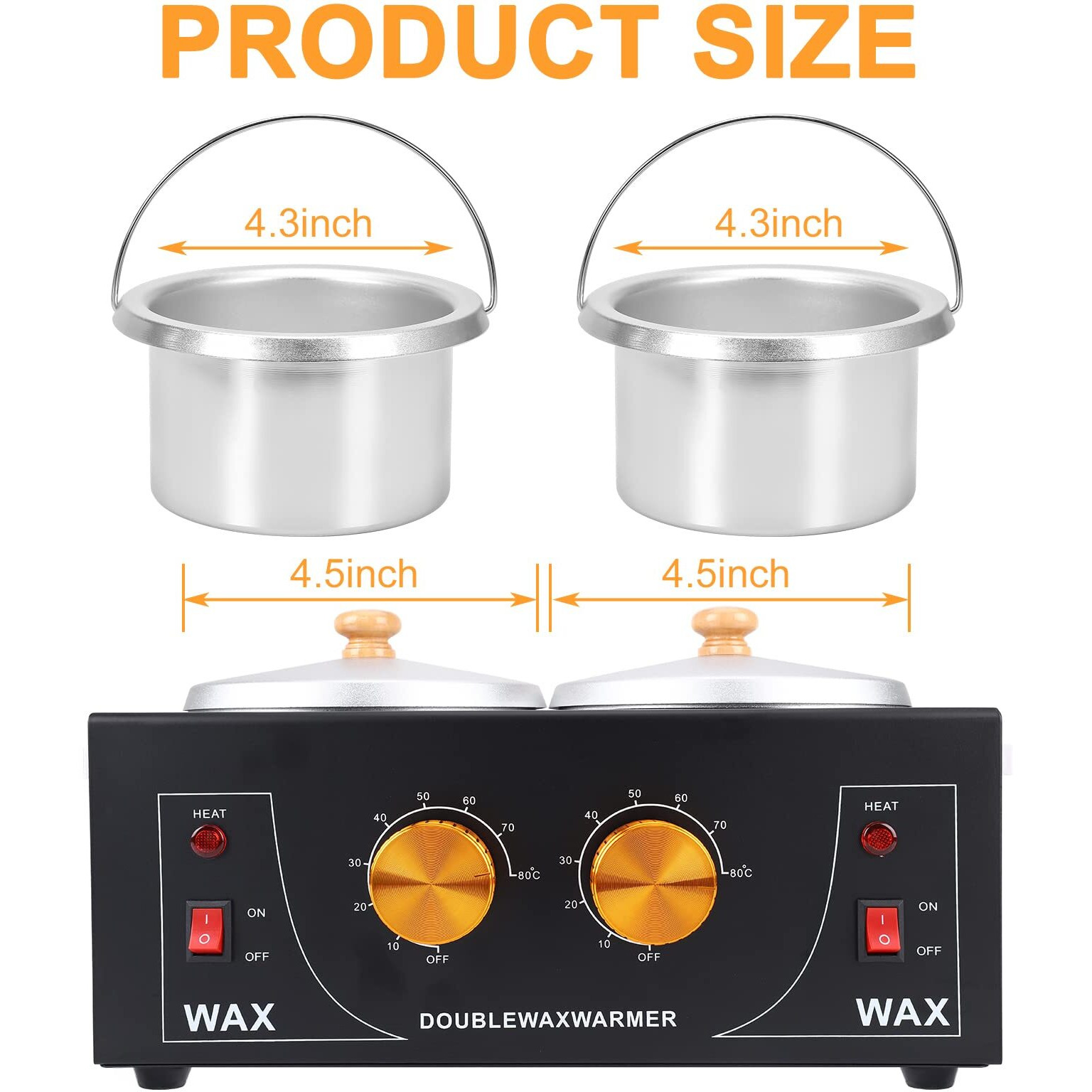 Upgraded Double Non-Stick Wax Warmer, Professional Electric Paraffin Heater With Adjustable Temperature For Facial, Skin Spa Equipment