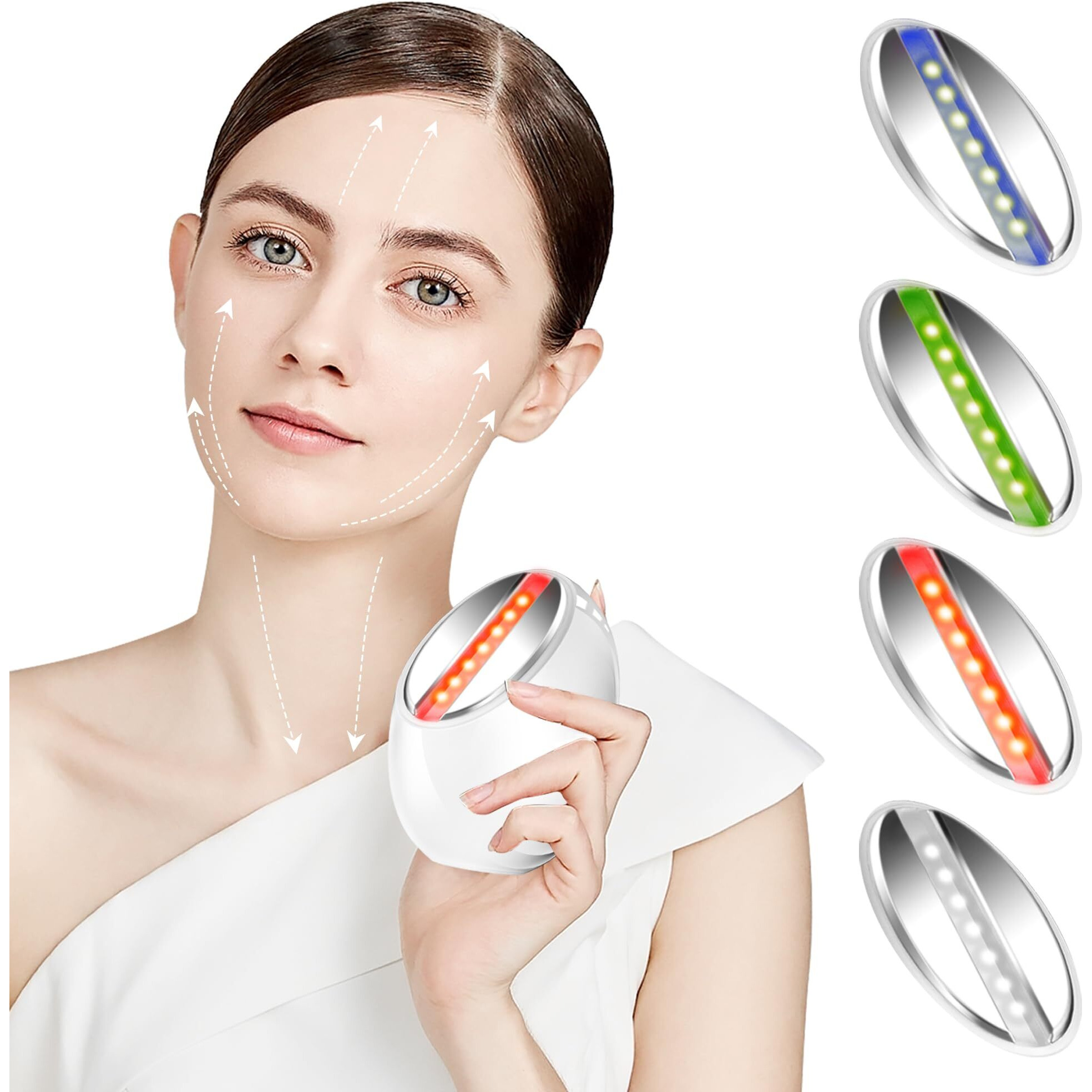 Zogoo Facial Skin Tightening Device, 6-In-1 Facial Massager Red Light Therapy Beauty Device For Face &Neck Skin Rejuvenation Lifting, Tightening, Infusing, Effective Wrinkle&Puffiness Reduction