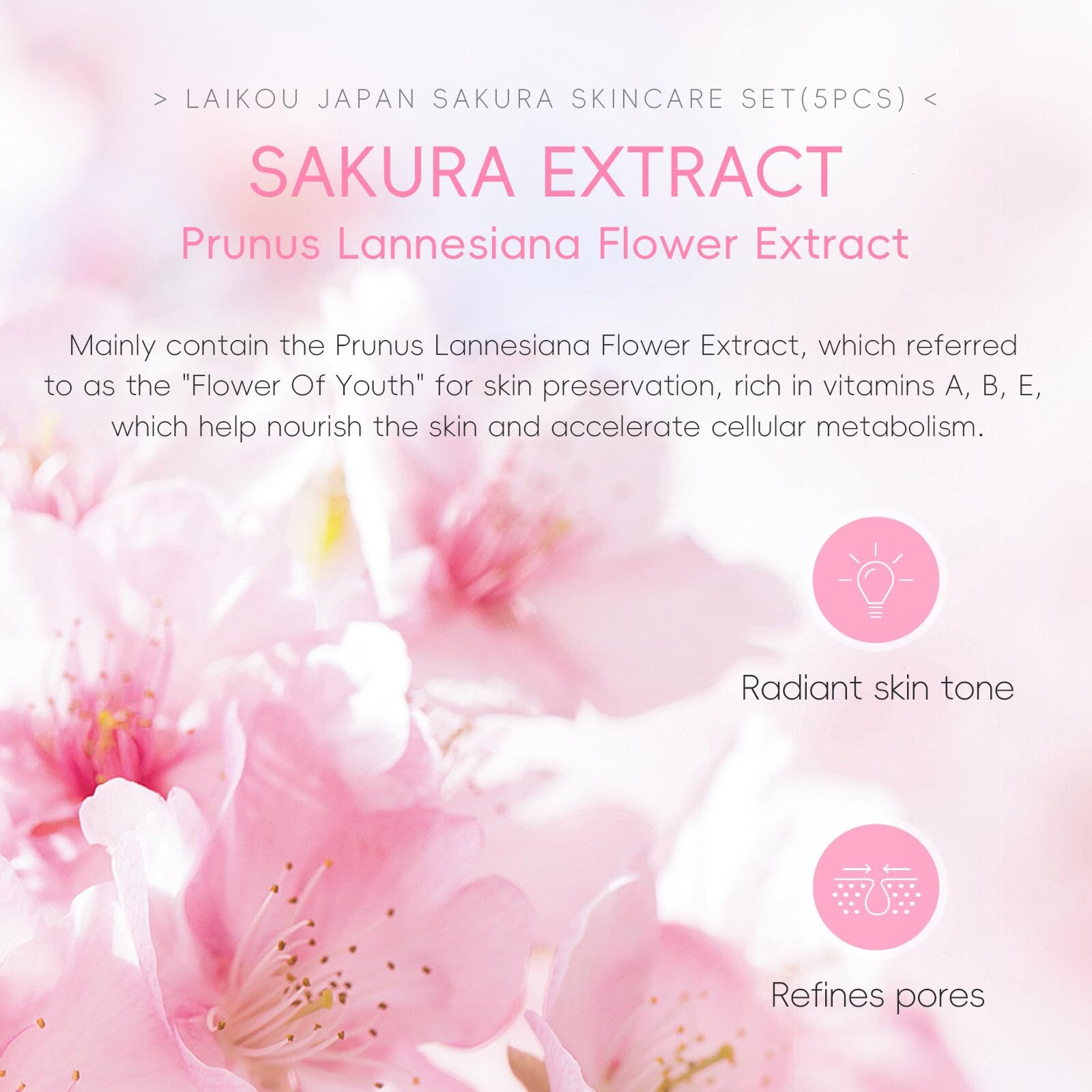 Laikou Skin Care Set, Skincare Gift Set, Skin Care Routine Kit For Women, Teen Face Care Kit Girls With Cleanser, Toner, Eye Cream, Serum, Essence Cream Mother's Day Christmas Birthday Daughter Wife