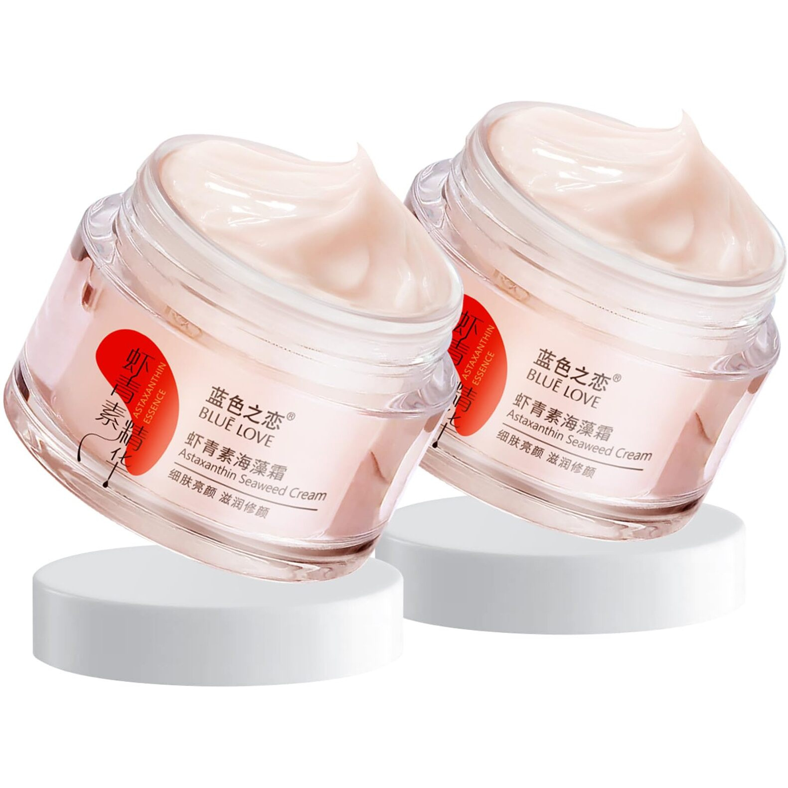 Blue Love 2Pcs Astaxanthin Seaweed Face Cream For Men & Woman, Anti-Aging Hydration Facial Moisturizer Skincare For All Skin Types
