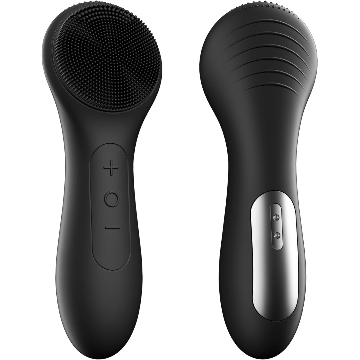 Owlmate Facial Cleansing Brush, Electric Face Scrubber For Men & Women Waterproof Rechargeable Sonic Vibrating Soft Silicone Face Cleanser Brush For Deep Cleansing, Exfoliating, Massaging (Black)