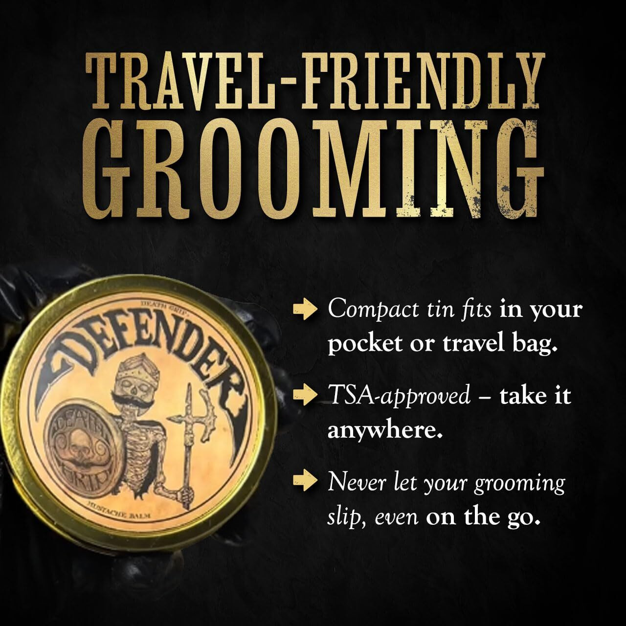 Mustache Balm For Men - Light To Medium Hold Beard & Moustache Wax - Natural Styling & Conditioning Grooming Kit - Soften & Shape Facial Hair 2Oz - Death Grip