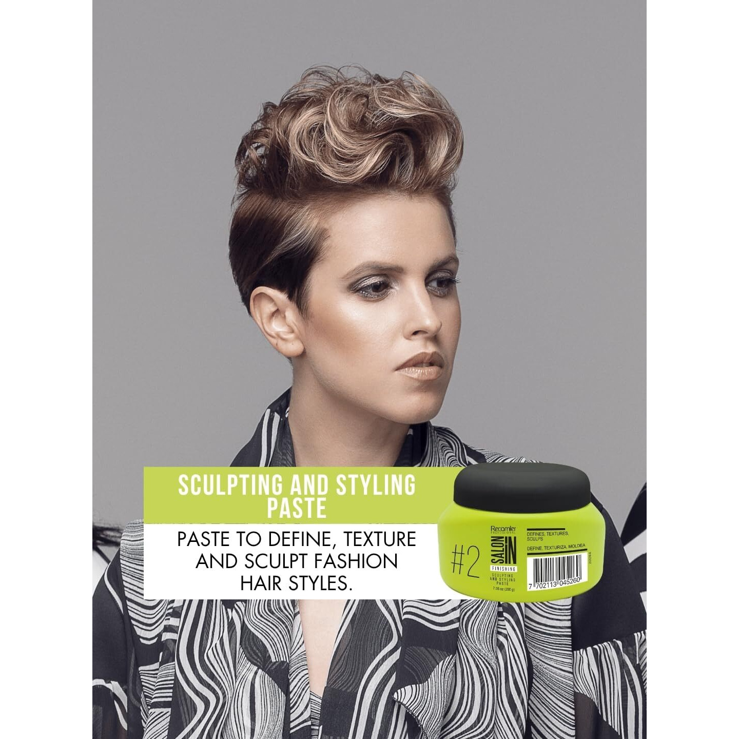 Salon In Recamier Sculpting & Styling Hair Paste - Flexible Hold & Texture, Matte Finish - 7.05 Oz