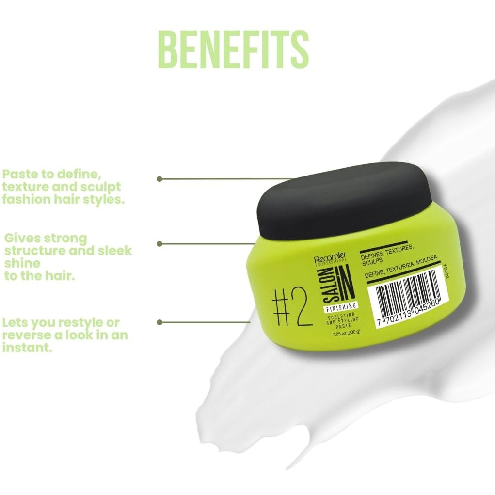 Salon In Recamier Sculpting & Styling Hair Paste - Flexible Hold & Texture, Matte Finish - 7.05 Oz