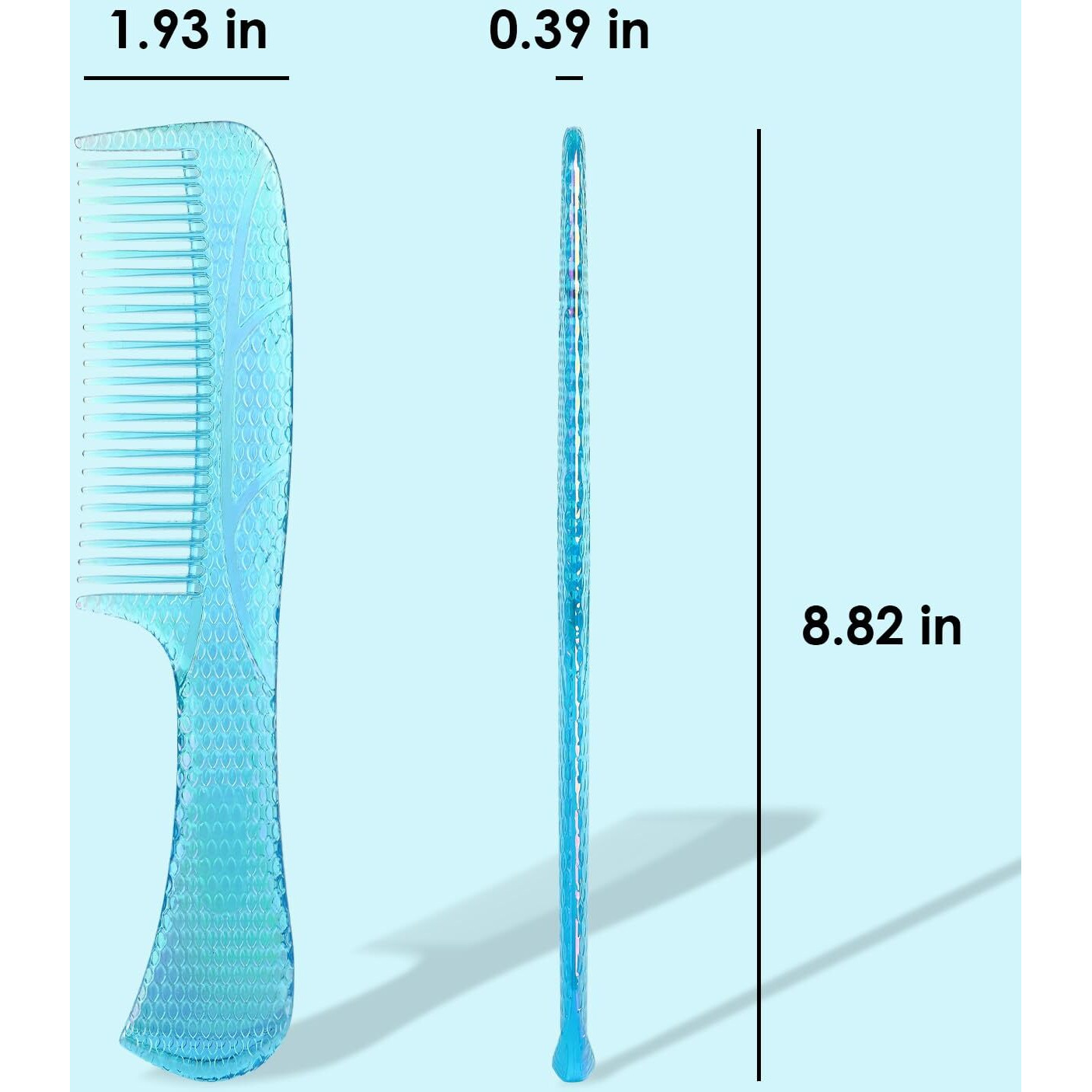 Candybrush Wide Tooth Comb For Women Curly Hair Wet Comb Detangling Girls Long Short Thick Fine Hair Curls Fashion Styling Tool Blue Large