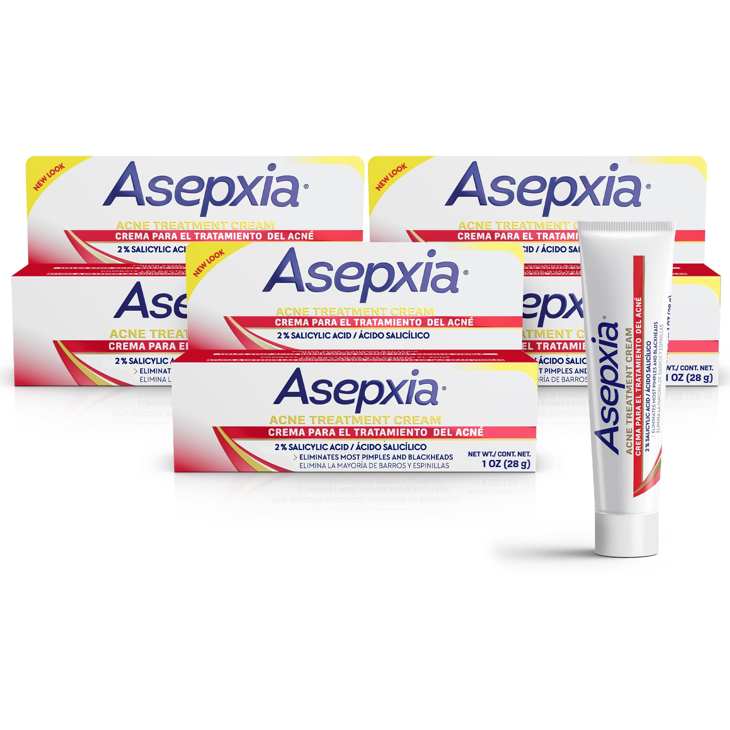 Asepxia Acne Treatment Cream For Face, 2% Salicylic Acid, Rapid Maximum Strength Acne Treatment, Clears Pimples And Blackheads, Prevents New Acne And Controls Excess Oil, 1 Oz (Pack Of 3)