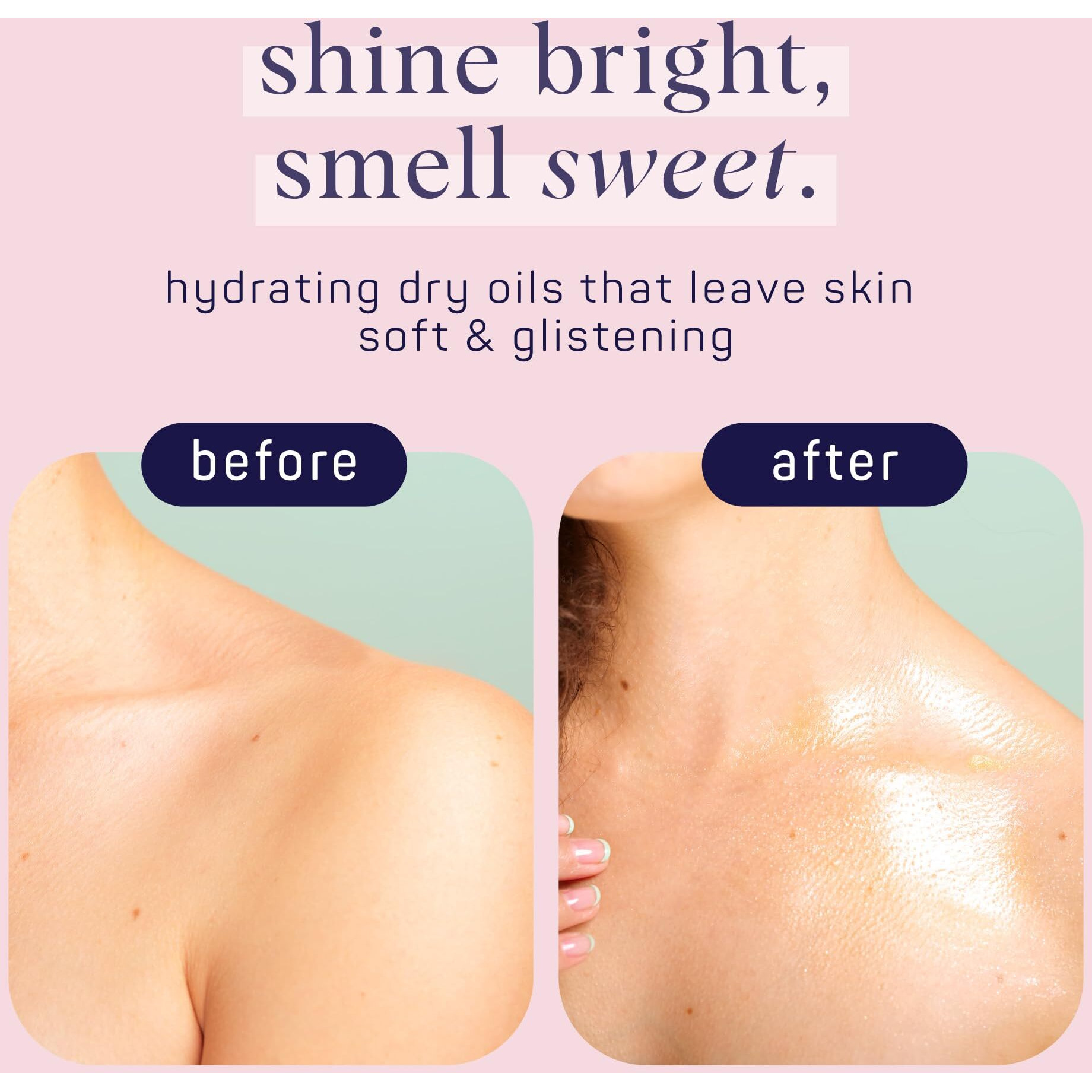 Spalife Beauty Radiate & Glow Shimmer Oil Bundle - Dry Oil Duo With Subtle & Noticeable Shimmer - Mango & Peony Scents - Hydrating, Lightweight Moisture