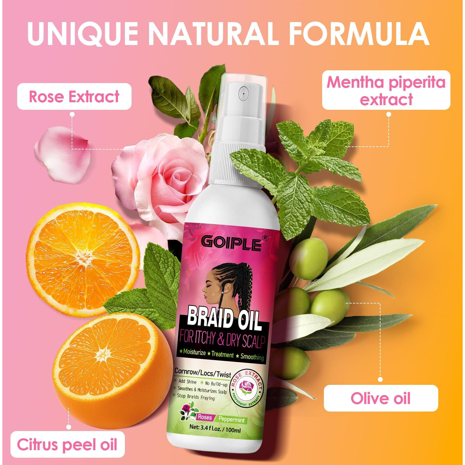 Braid Oil For Soothes Moisturizes Dry & Itchy Scalp Braiding Scalp Oil For Locs & Twists - Mousse For Braids Curl Styling For Women - Definition Curl Control Braid Mousse Hair Foam For All Braids Hair