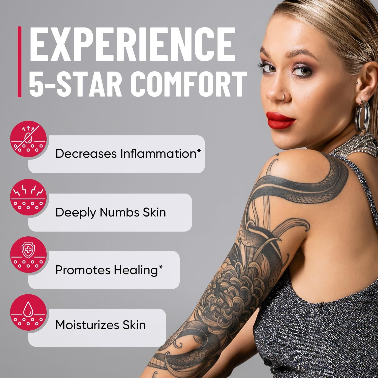 Inked Inspired Lidocaine Numbing Cream For Waxing, Ear Piercing & Microneedling - Topical Numbing Cream For Face & Body - Gentle Comfort For Sensitive Areas