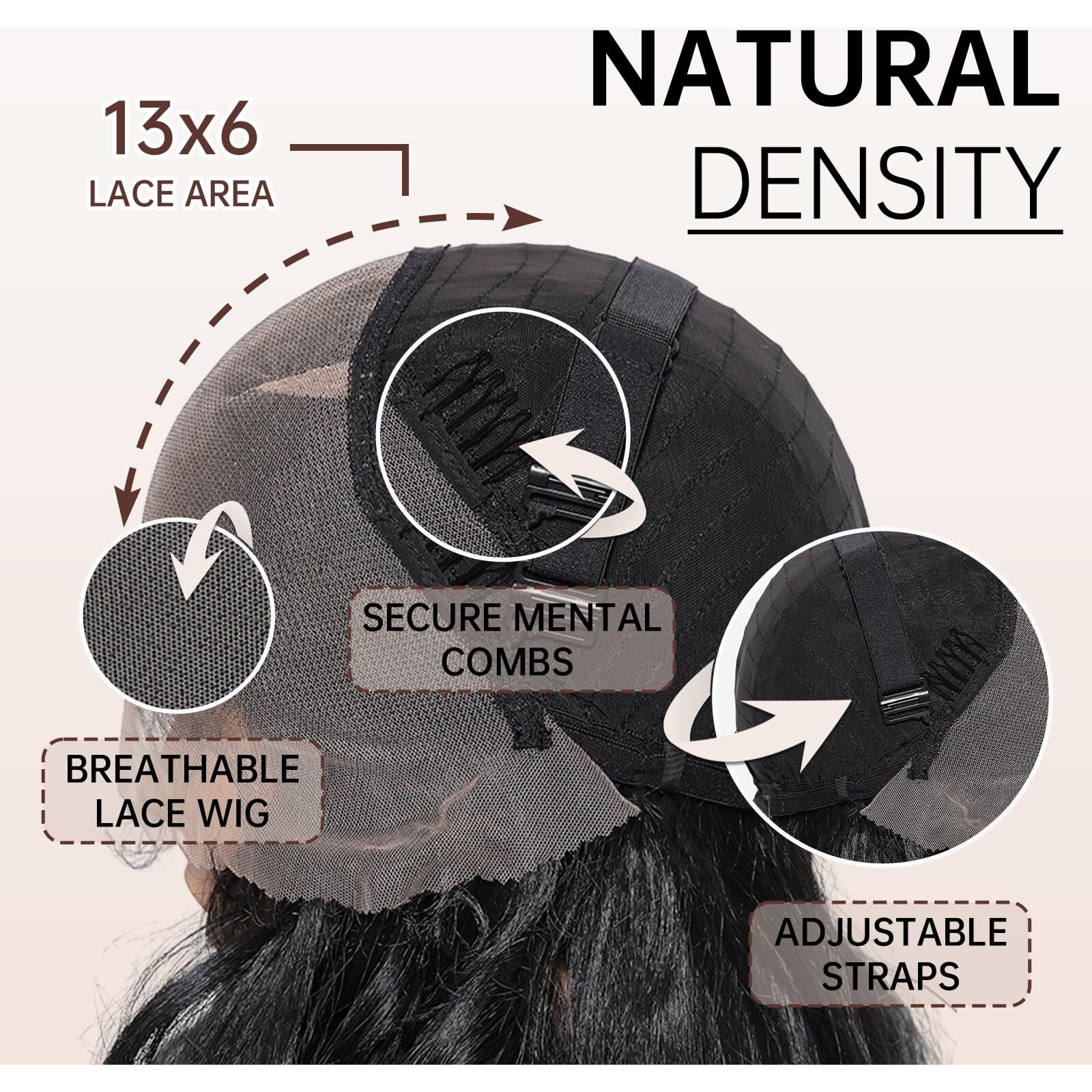 Allbell 13X6 Glueless Hd Lace Wigs,Synthetic Lace Front Wig For Black Women,24Inch Natural Black Body Wave Hair Replacement