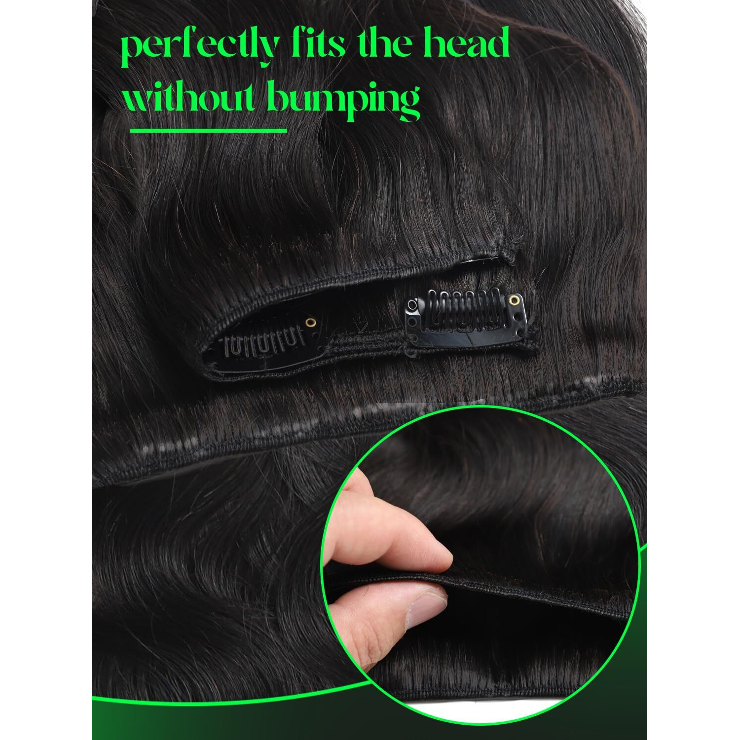 Anrosa Body Wave Clip In Hair Extensions Real Human Hair Clip 22 Inch Human Hair Clip In Extensions For Women 1B Natural Black 120G