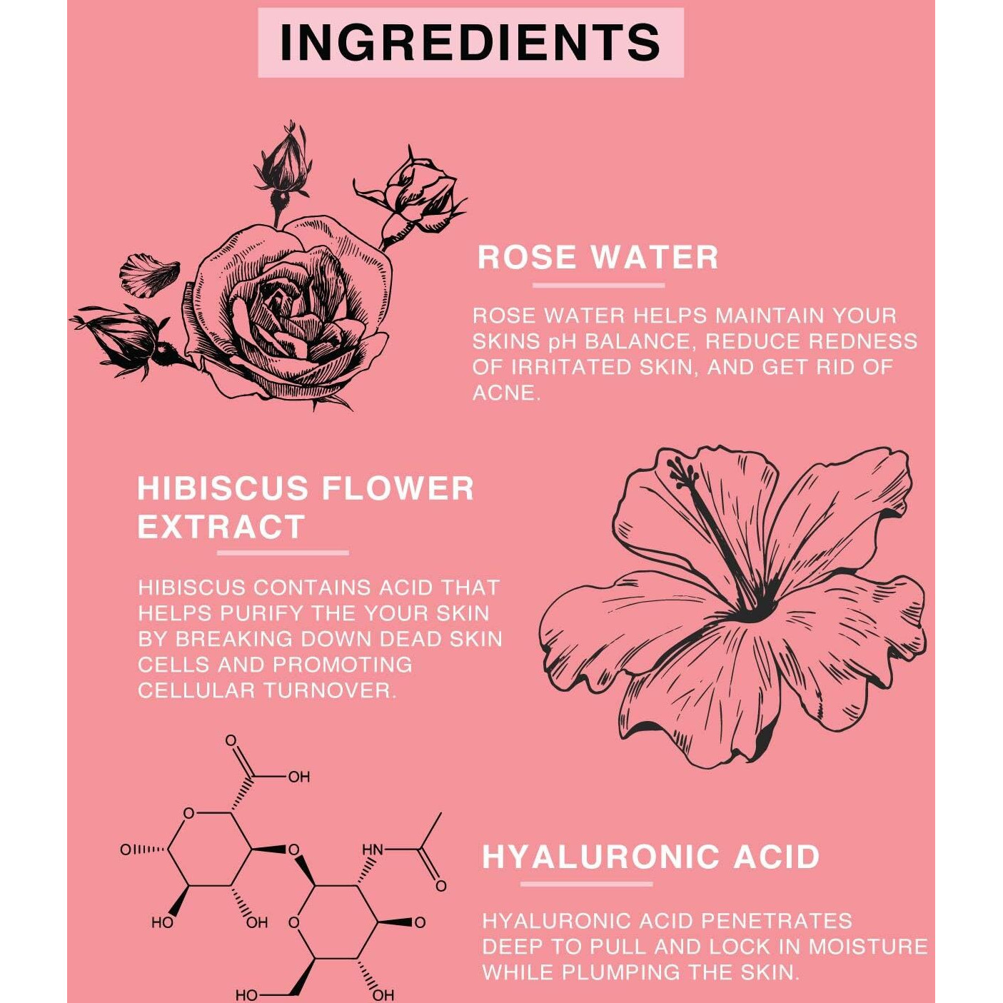 Beaute De Provence Rose Water Spray For Face & Body Refreshment With Moisturizing Hyaluronic Acid And Hibiscus Water | Instant Hydration, Cooling, Calming & Conditioning (8 Fl Oz)
