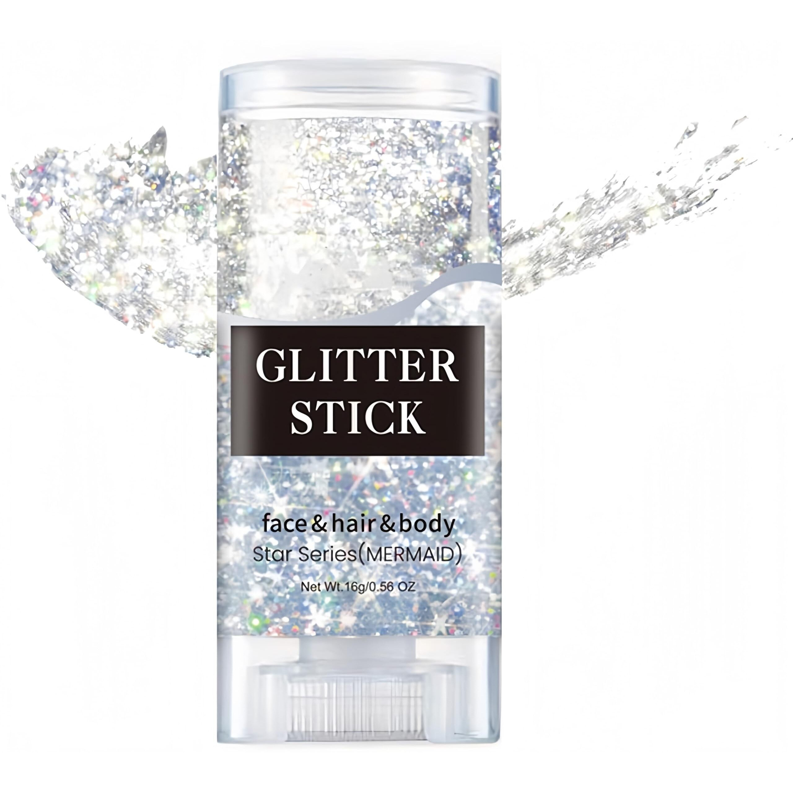 Melemando Body Glitter Stick 7 Colors Holographic Mermaid Sequins Chunky Face Glitter Stick Singer Concerts Or Music Festival Rave Glitter Makeup For Face/Body/Hair/Eyes/Lip (07 Mermaid)
