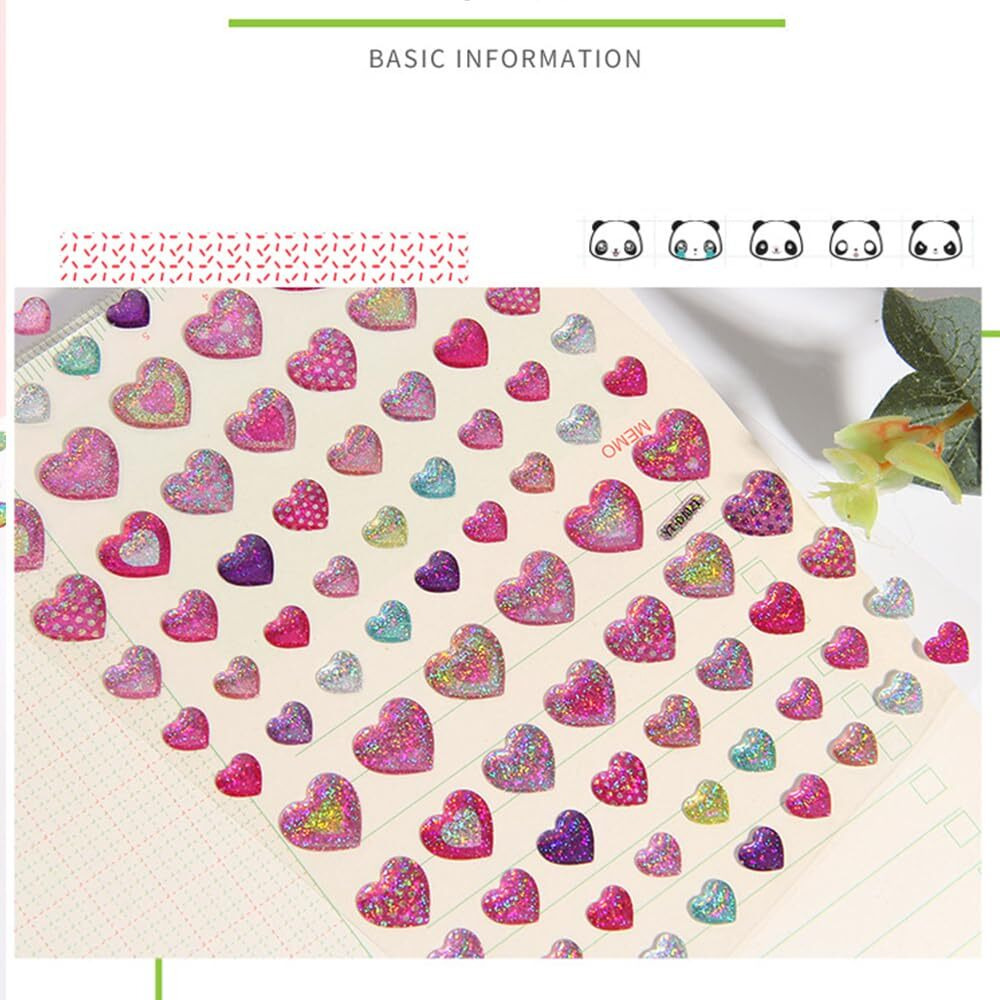 Body Glitter Hair Gems Nail Rhinestones Charms, 6 Sheets Laser Bow Heart Star And Butterfly Self Adhesive Hair Jewels Diamonds With Tweezers, Bling Rhinestone Stickers For Crafts,Face,Nail