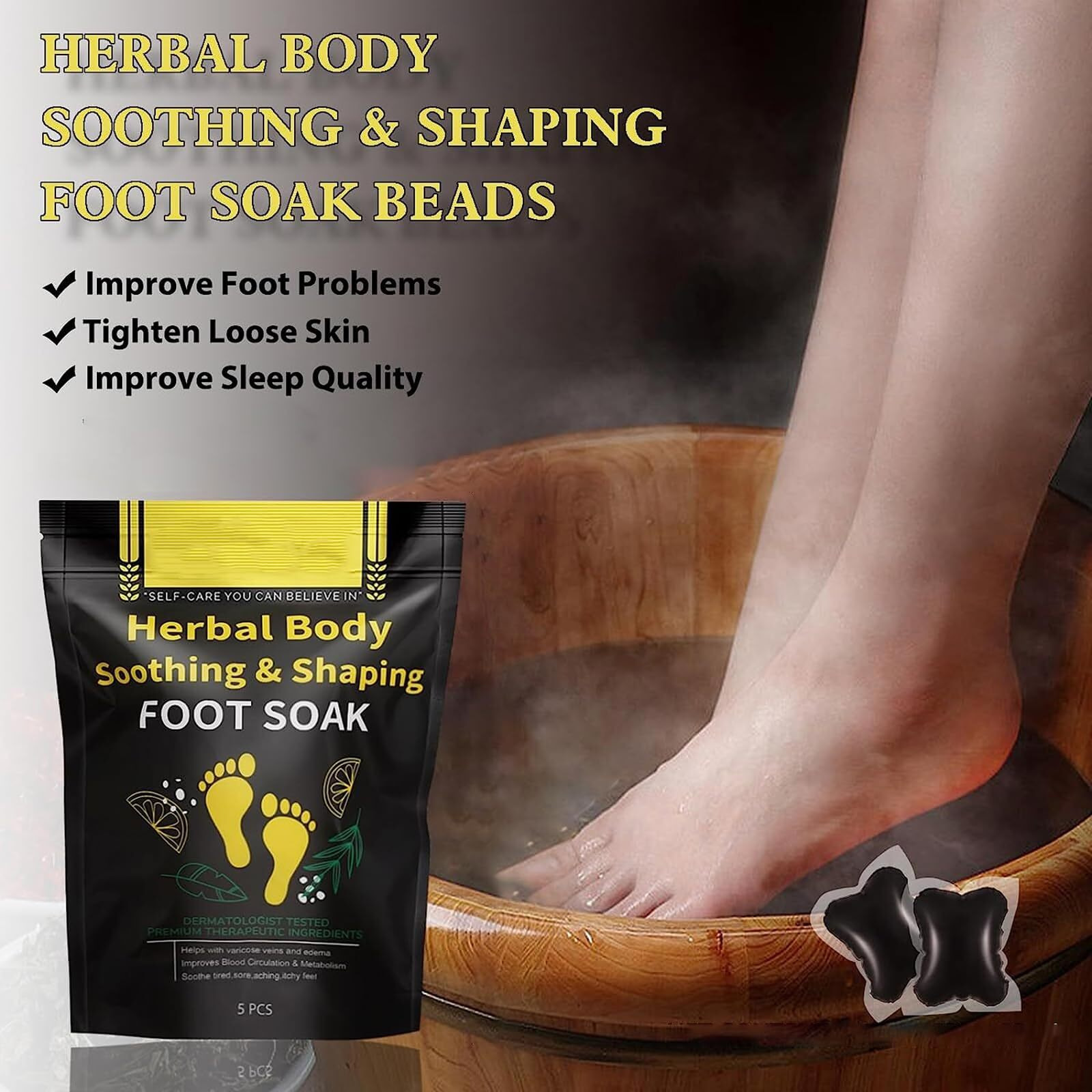 25Pcs Herbal Detox Cleansing Foot Soak Beads, Herbal Detox And Shaping Foot Soak Beads Body Detox Foot Soak Natural Herbal Foot Massage Beads, Relaxing And Soothing Experience For Men And Women