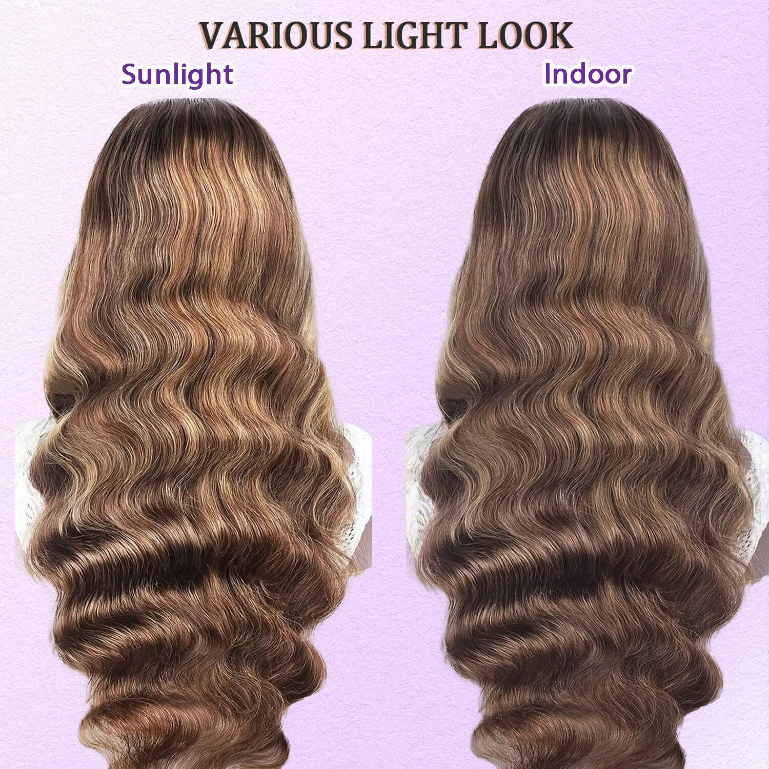 Belaved Ombre Highlight Lace Front Wigs Human Hair Body Wave Honey Brown Blonde 13X4 4/27 Wig Human Hair With Free Part Pre Plucked Hd Frontal 180 Density Glueless Colored 28Inch