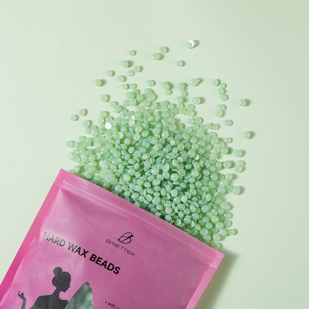 Bprettier Hard Wax Beads 17.6Oz - Fast Melting Sensitive Skin Wax For Full Body, Face & Brazilian, Salon & Home Use Coarse & Fine Hair Removal (Aloe)