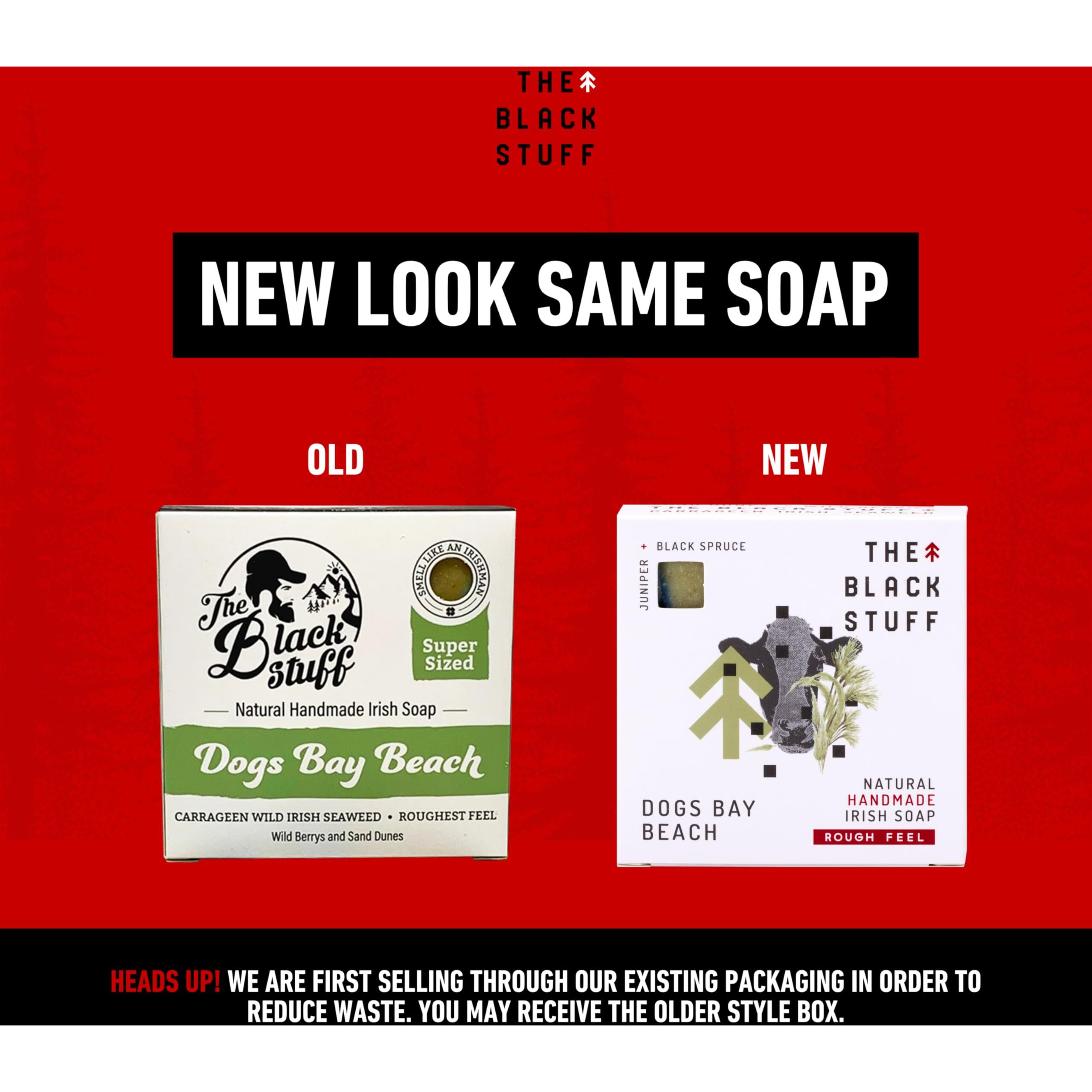 The Black Stuff All Natural Bar Soap For Men Handmade Cold Process Soaps With Organic Ingredients And Essential Oils - Mens Soap For Daily Use, Dogs Bay Beach Body Soap