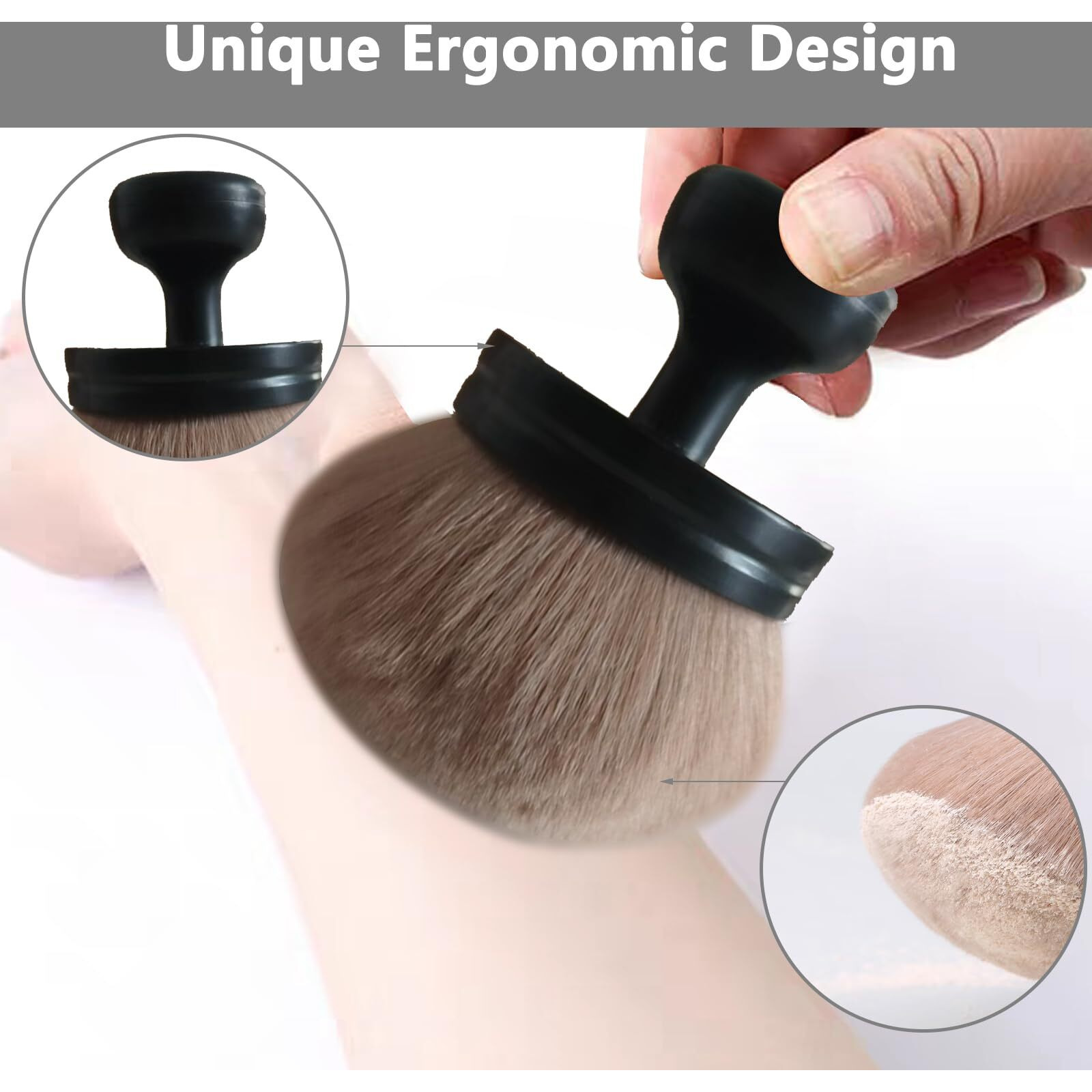 Body Makeup Brush Extra Large Oval Self Tanning Brush Multipurpose 74Mm Wide-Headed Self Tanner Kabuki Sunscreen Brush For Legs Body Sunless Tan Streak Free Applicator(Black)