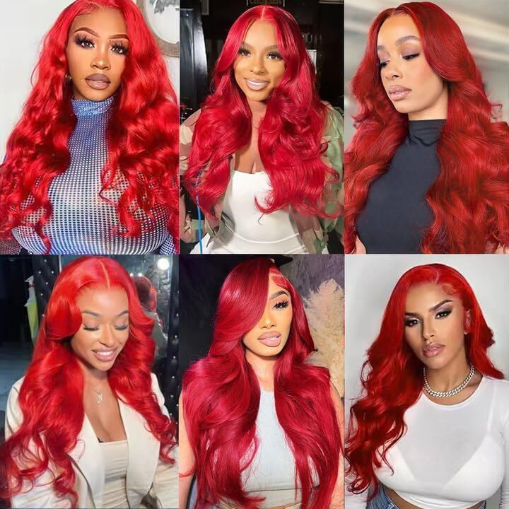 Red Bundles Human Hair Body Wave Bundles 32 32 32 Inch Unprocessed Brazilian Virgin Remy Hair 3 Bundles Burgundy Body Wave Human Hair Extensions