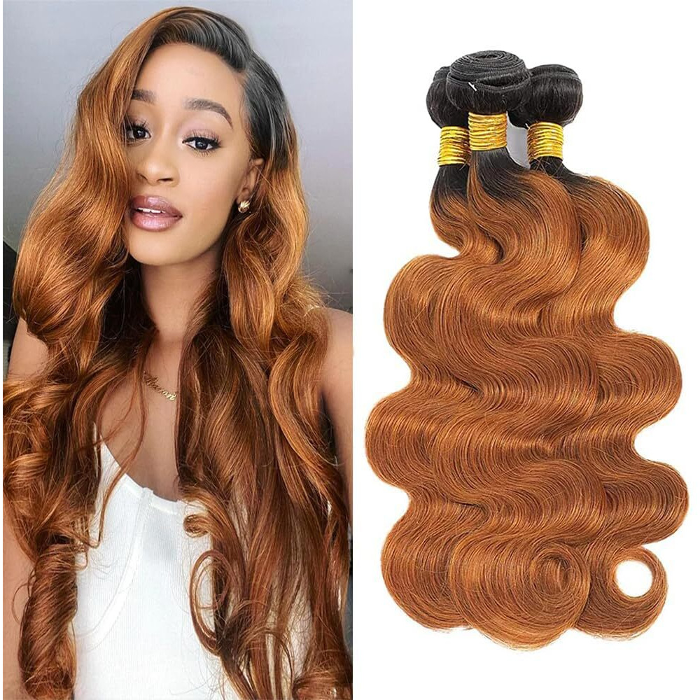 22 24 26 Inch Brown Bundles Human Hair 1B30 Body Wave Human Hair Ombre Brown Body Bundles Wet And Wavy Unprocessed Brazilian Virgin Human Hiar Bundles Brown Body Wave Bundles Human Hair