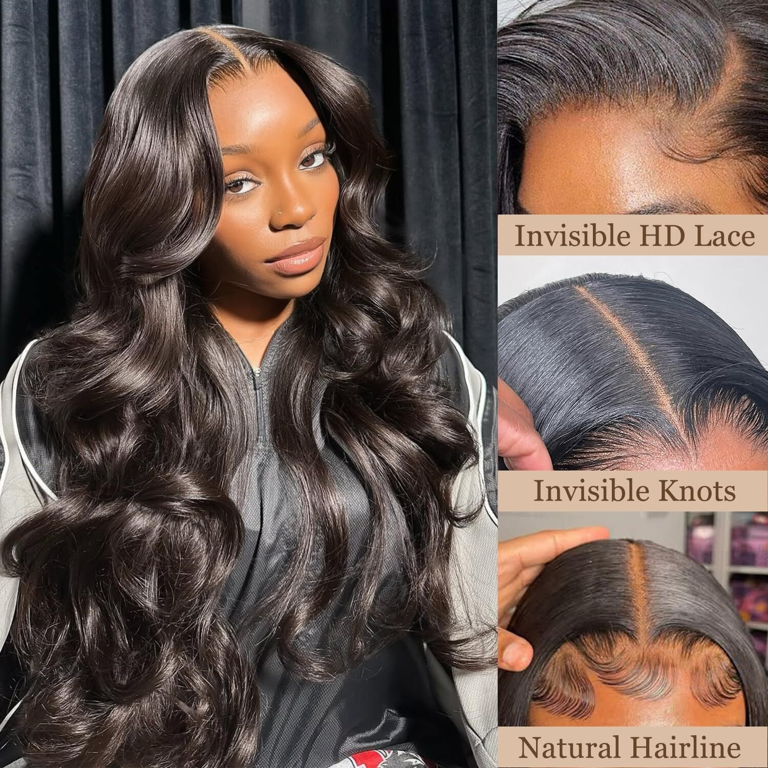 5X5 Hd Lace Closure Human Hair 12A Virgin Remy Human Hair Transparent Closure Body Wave Ultra-Thin Frontal Hd Lace Pre Plucked With Baby-Hair Small Single Knots 10 Inch Natural Black