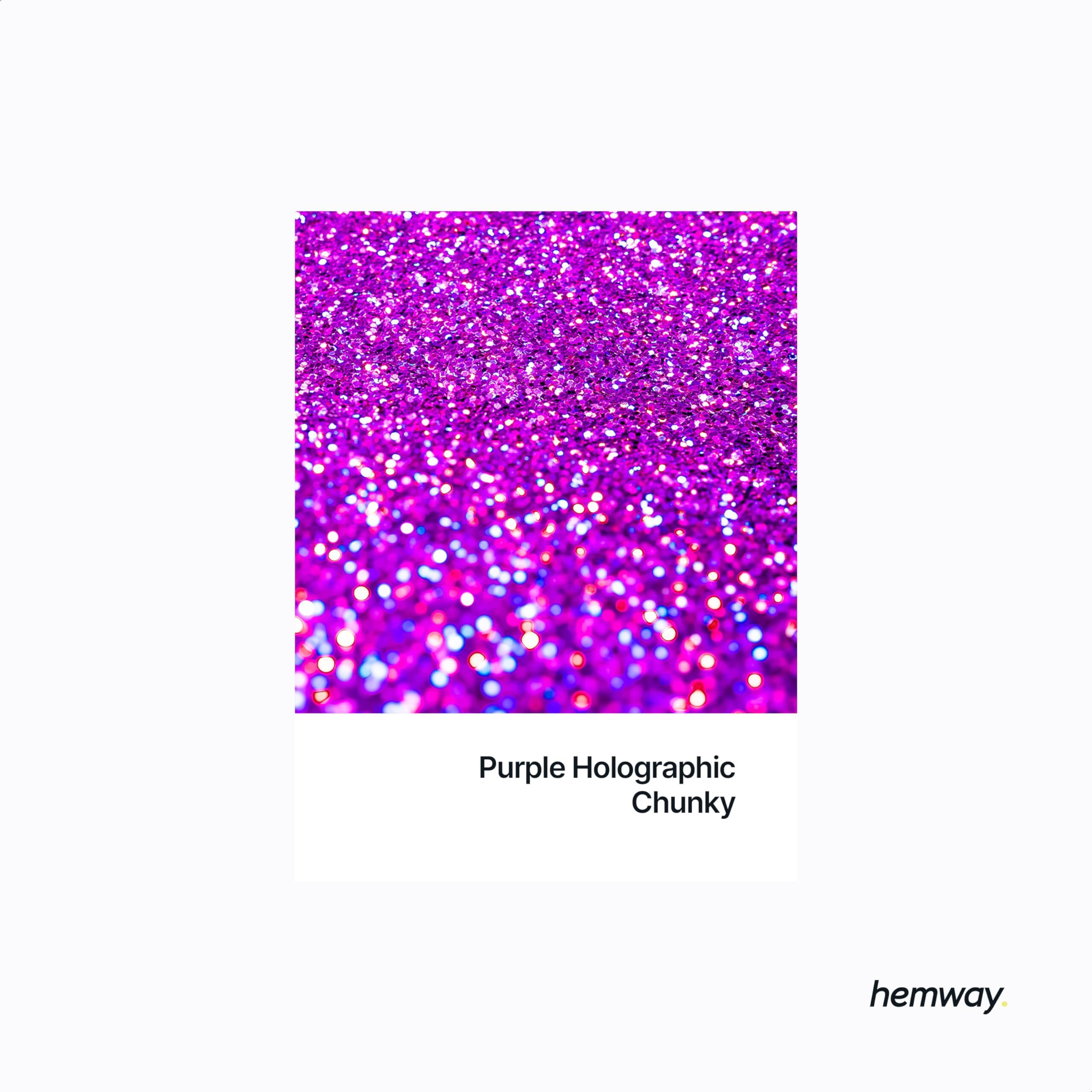 Hemway Eco Friendly Biodegradable Glitter 100G / 3.5Oz Bio Cosmetic Safe Sparkle Vegan For Face, Eyeshadow, Body, Hair, Nail And Festival Makeup - Chunky (1/40"" 0.025"" 0.6Mm) - Purple Holographic