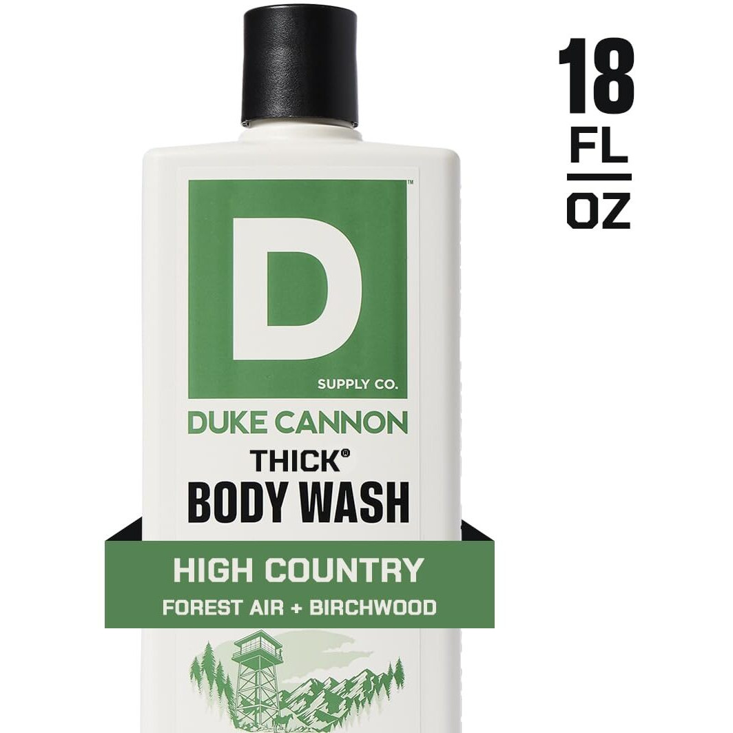 Duke Cannon Supply Co. Mens Thick Body Wash - Free Of Sulfate, Paraben, & Phthalates Leaving Skin Soft And Hydrated - High Viscosity Odor Protection - Long Lasting Freshness - High Country (18Oz)